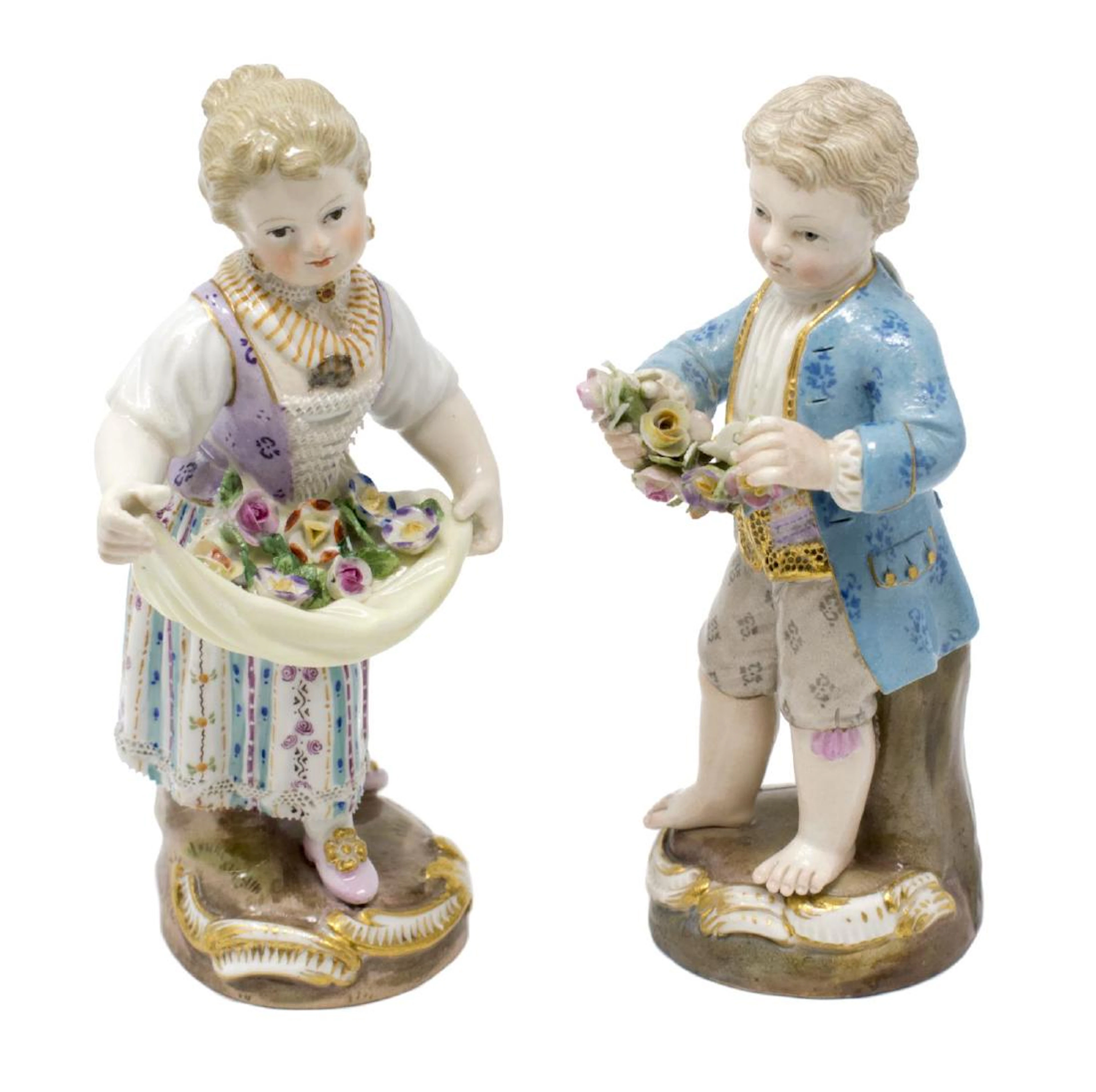 (2) MEISSEN PORCELAIN FIGURES, GARDEN CHILDREN