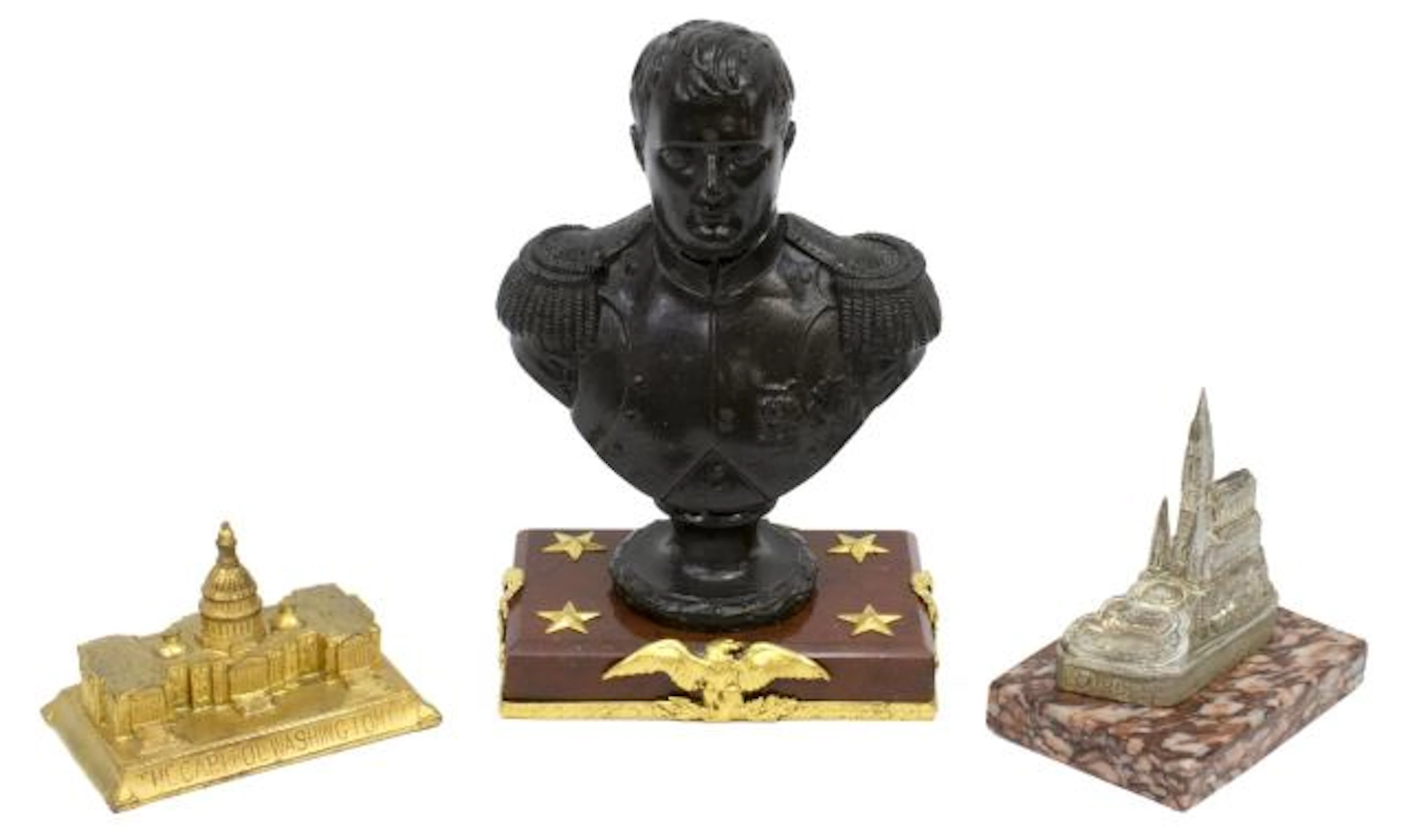 (3) FRENCH BUST OF NAPOLEON & SOUVENIR GROUP