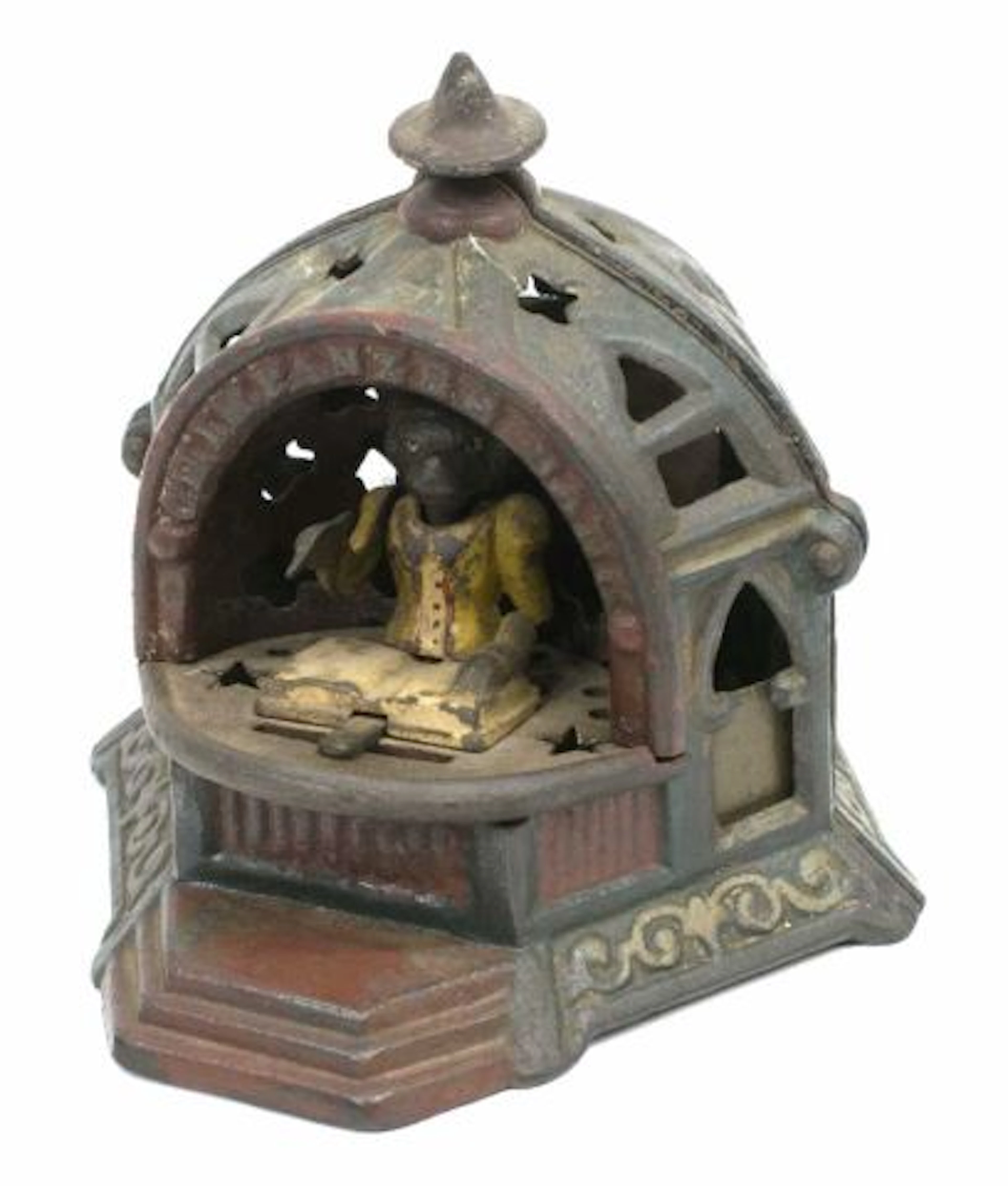 KYSER & REX CHIMPANZEE BANK, CAST IRON, PAT. 1880