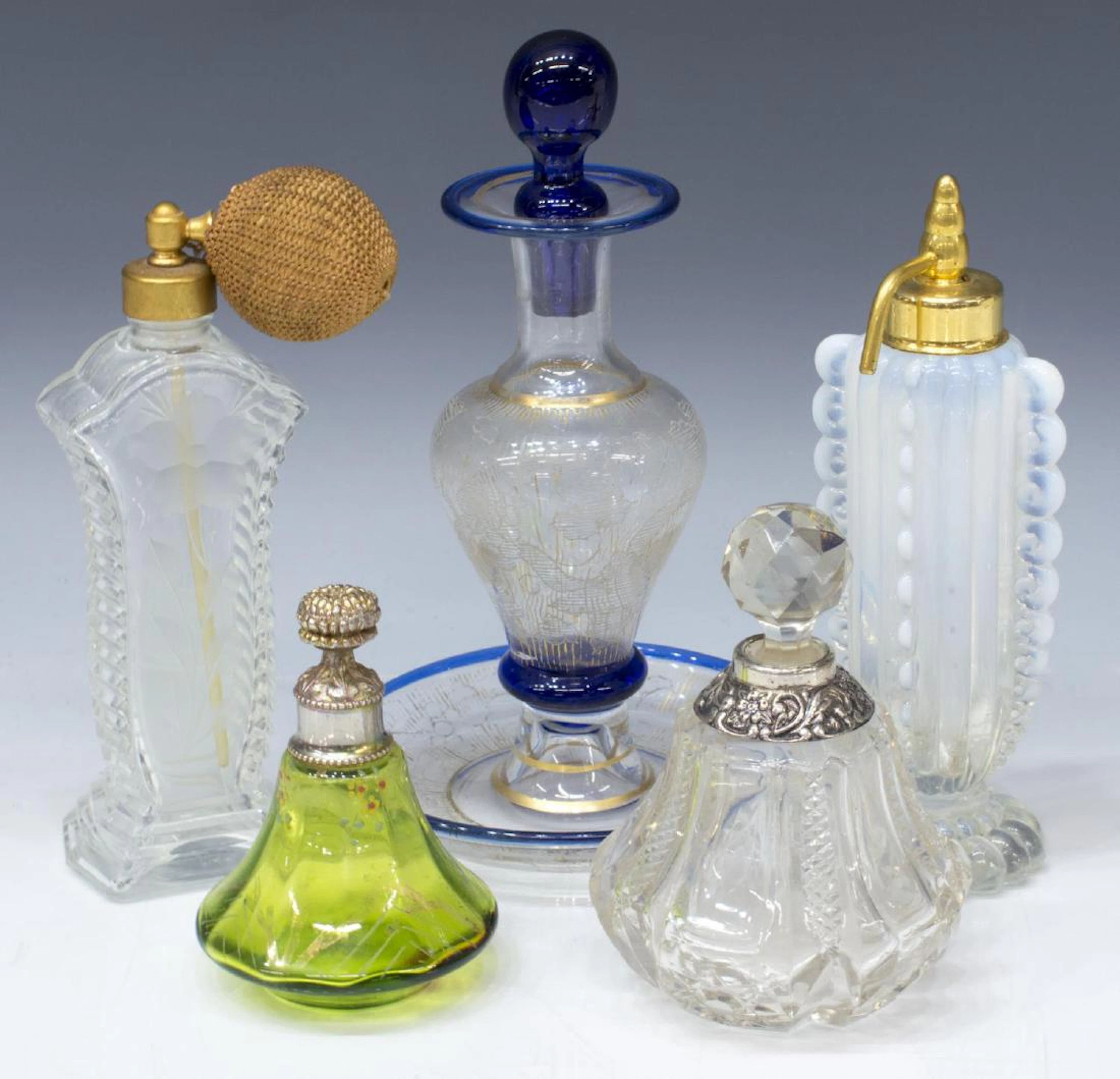(5) COLLECTION OF GLASS PERFUME SCENT BOTTLES