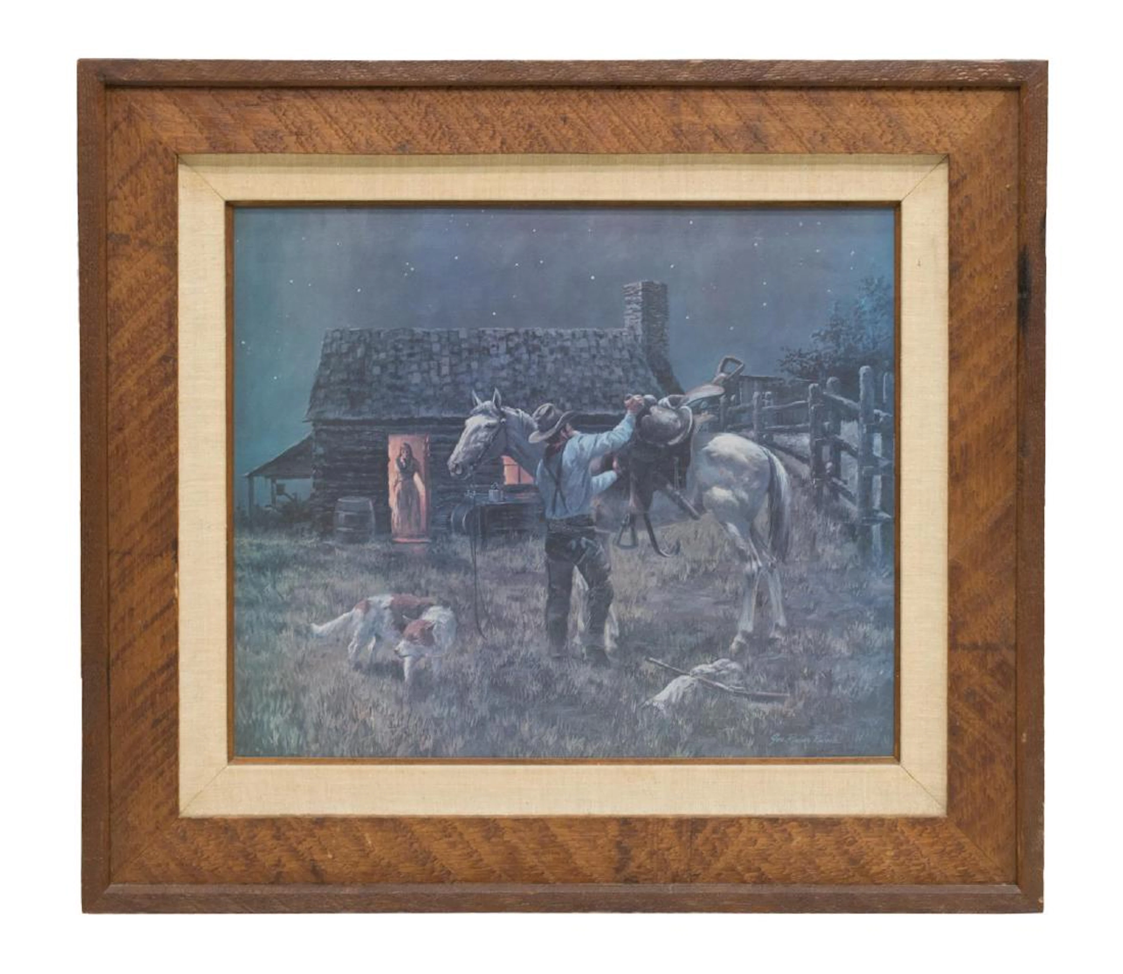 Framed joe rader roberts (d.1982) western print