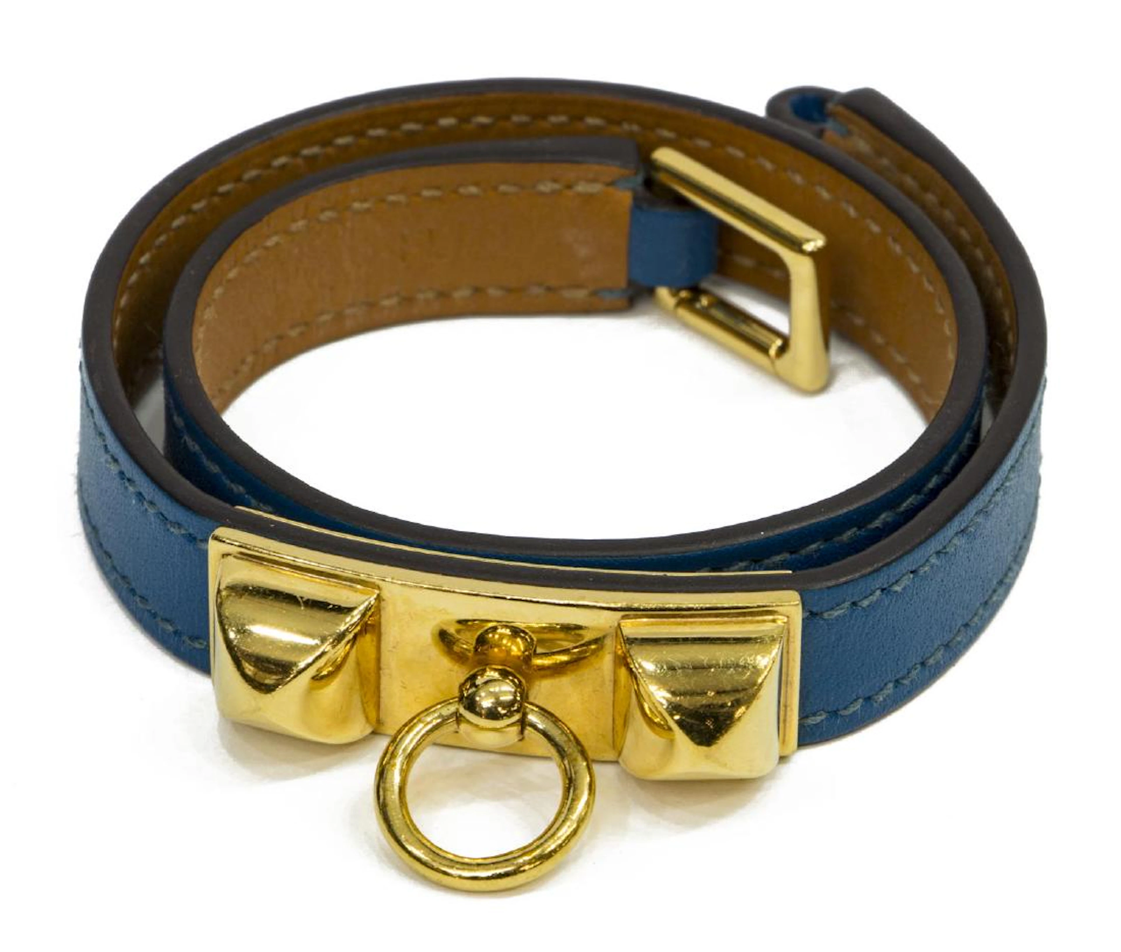 Hermes 'rivale double tour' leather bracelet