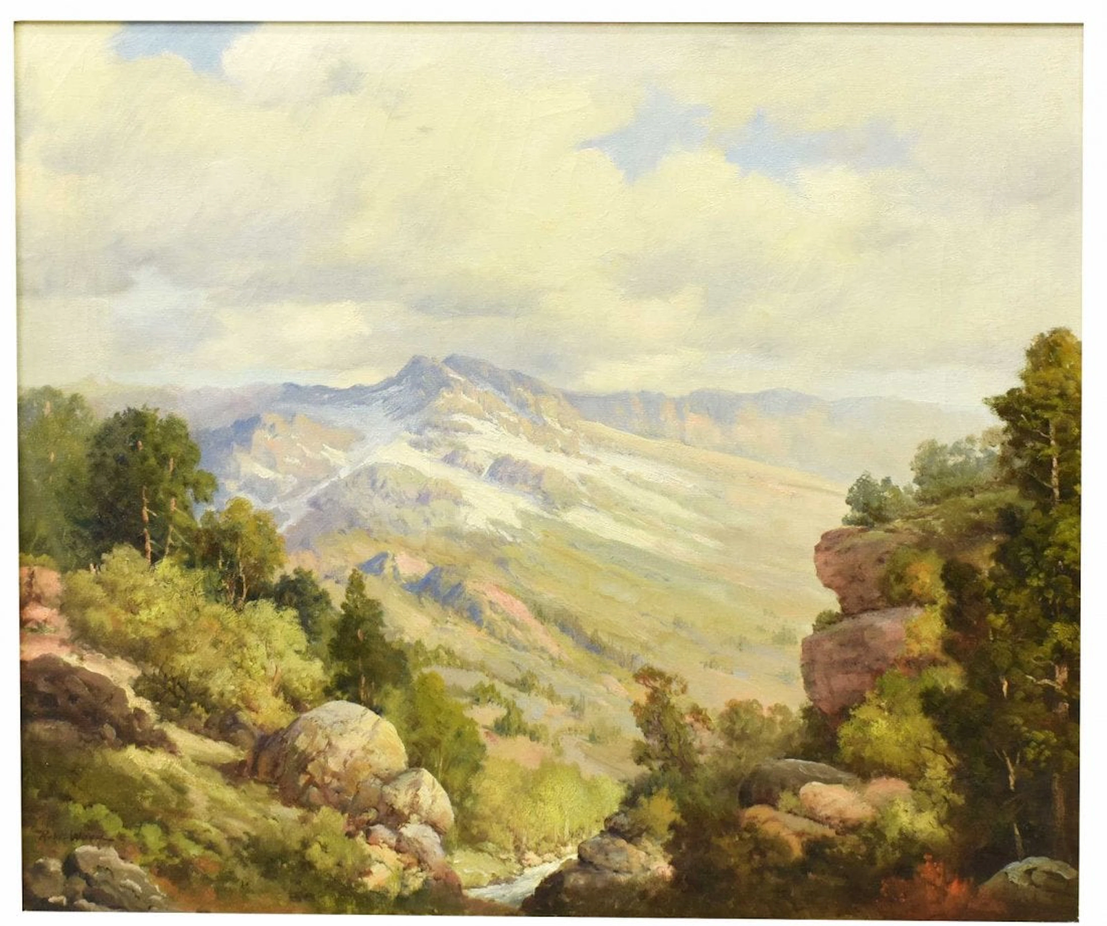 Robert wood (d.1979) mountain landscape painting