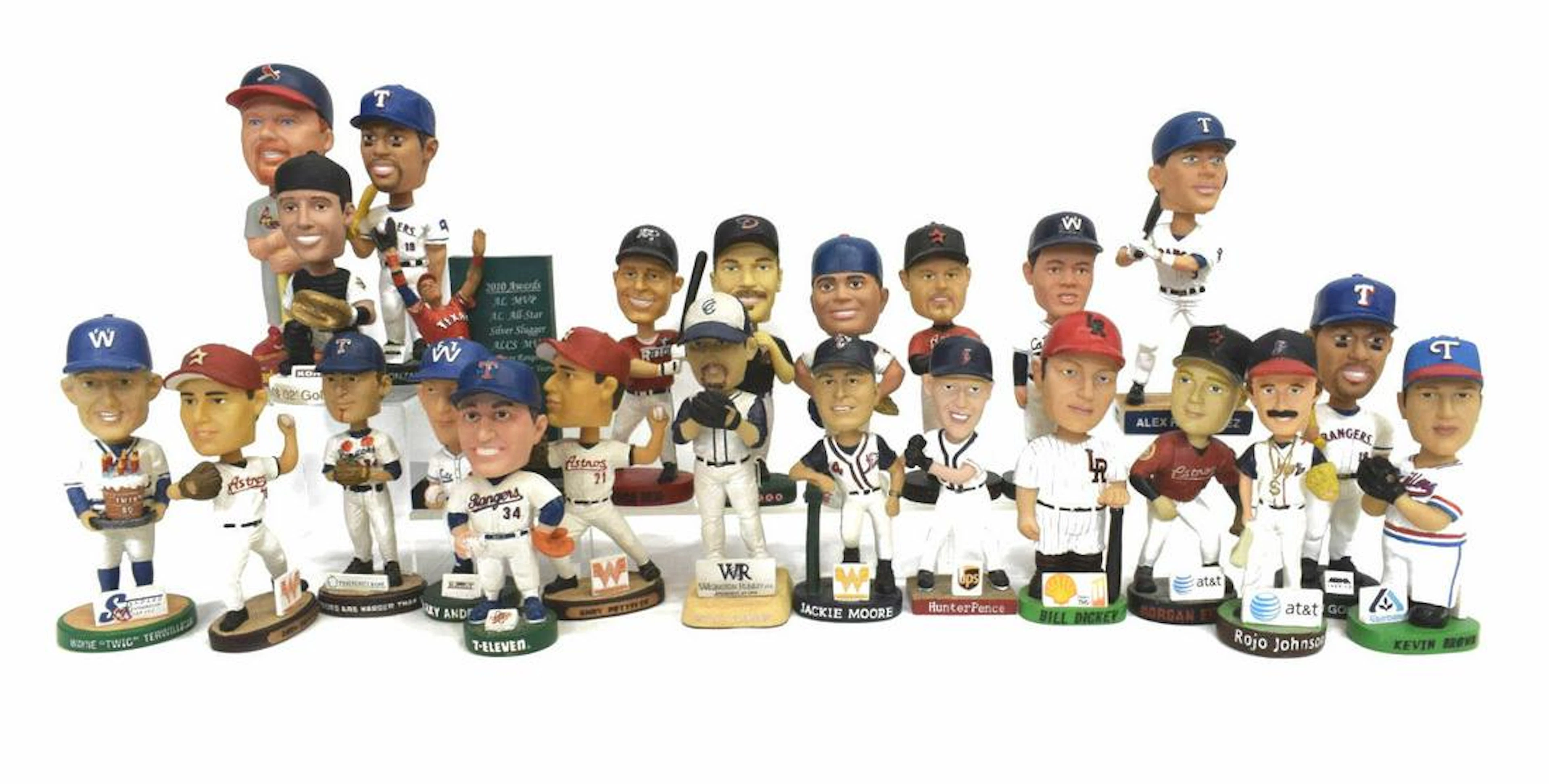 (24) baseball bobbleheads, clemens, ryan, pudge