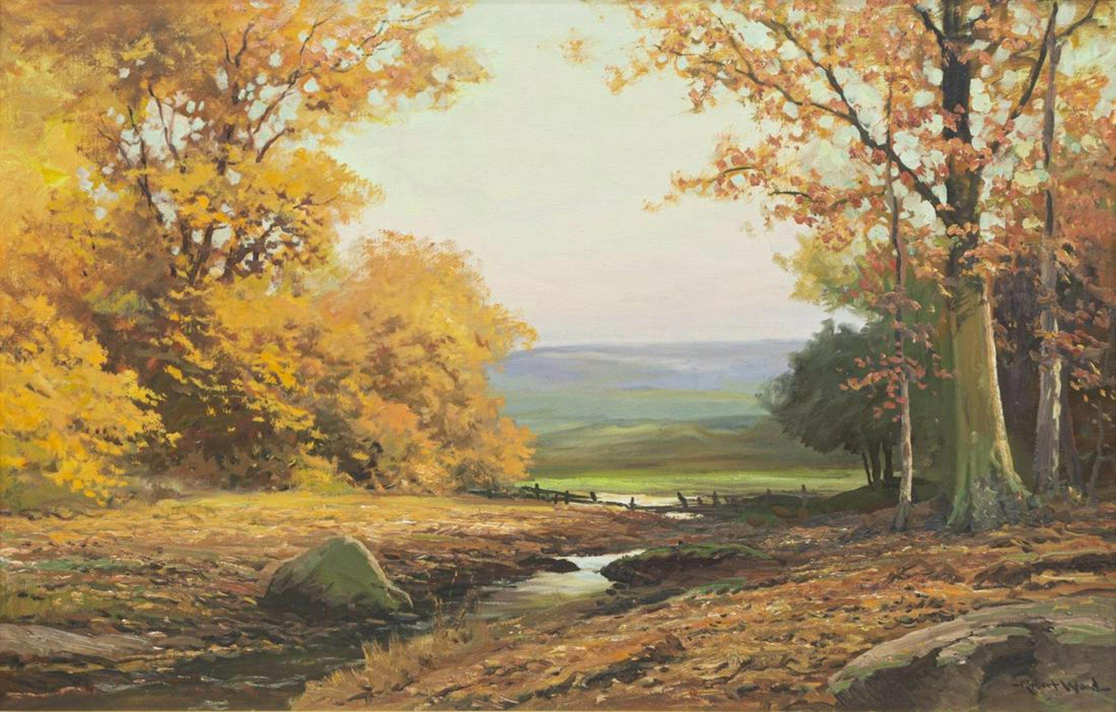 ROBERT WOOD (1889-1979) AUTUMN LANDSCAPE 24" x 36"