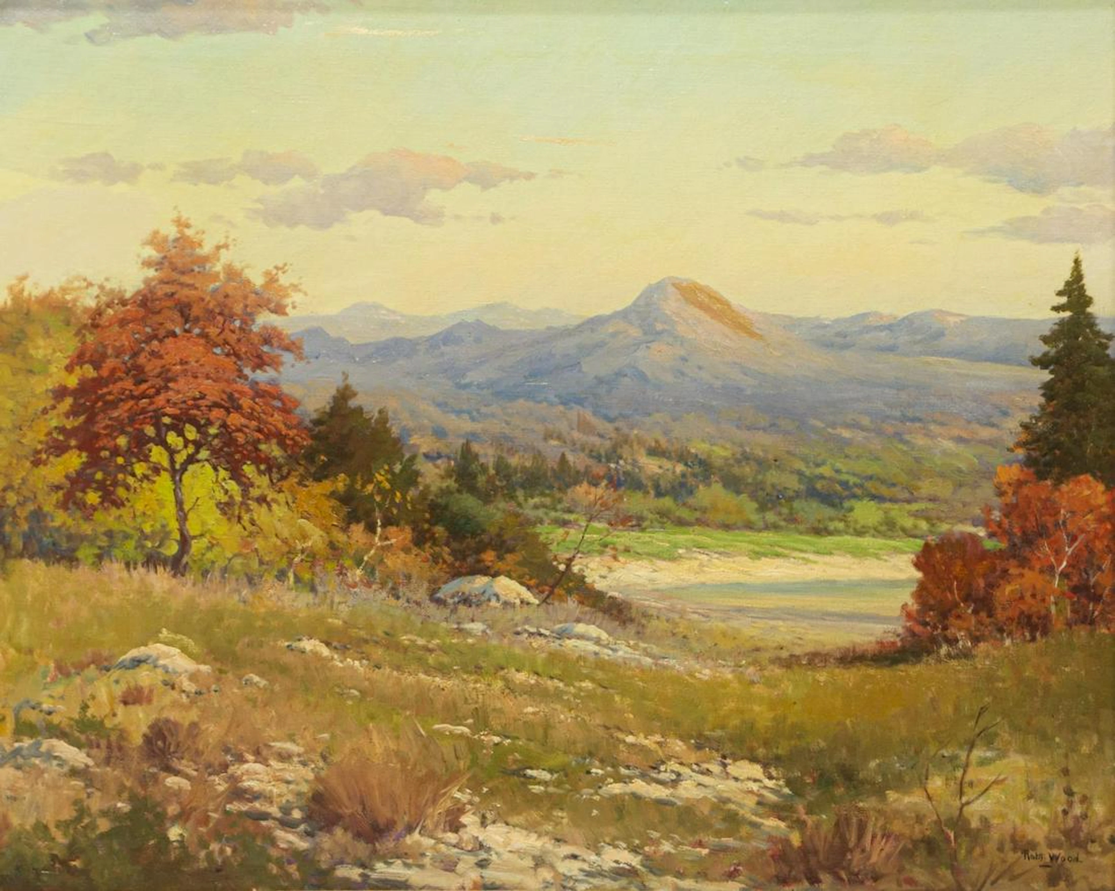 ROBERT WOOD (1889-1979) MTN LANDSCAPE 25" x 30"