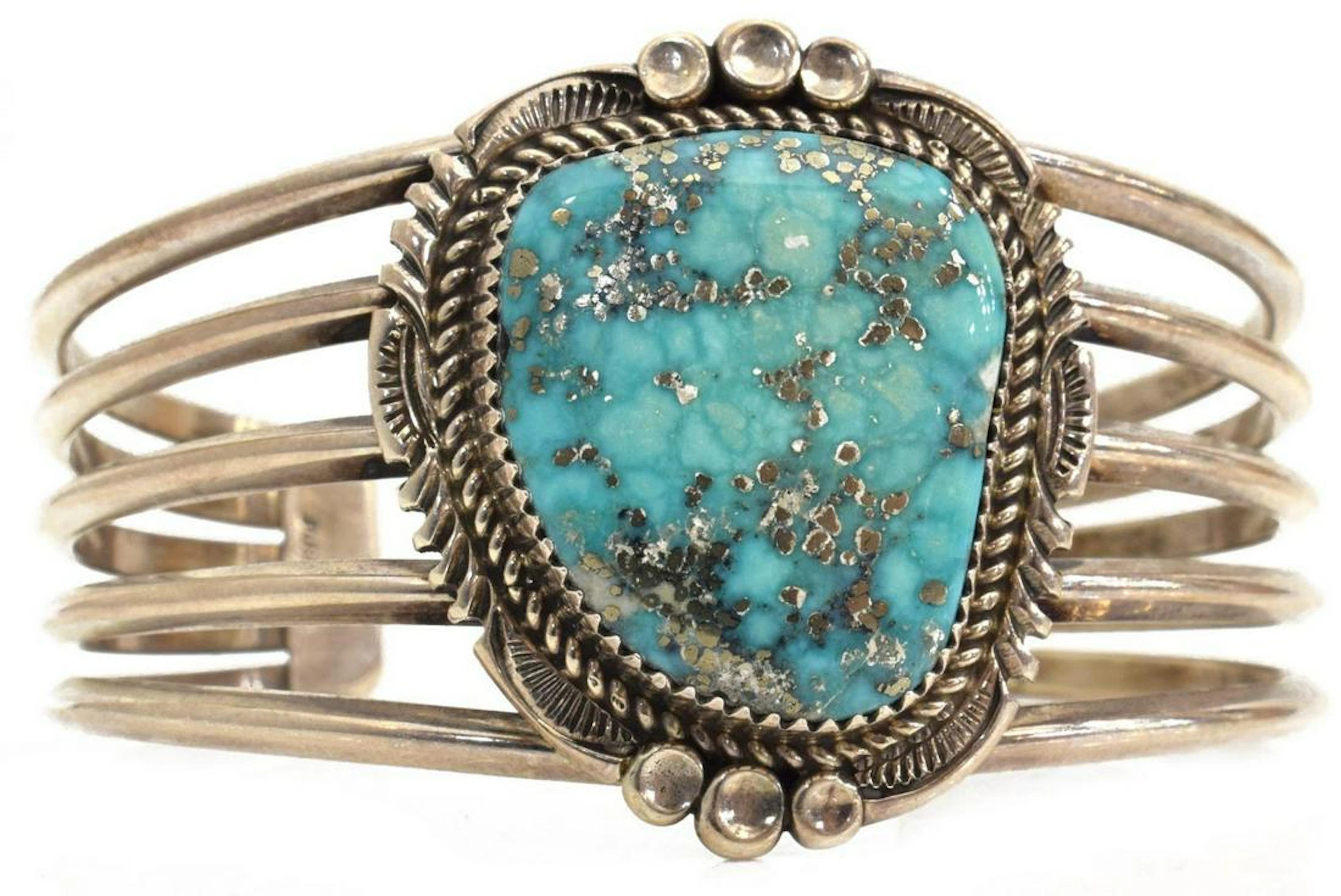 LOREN THOMAS BEGAY STERLING MORENCI TURQUOISE CUFF