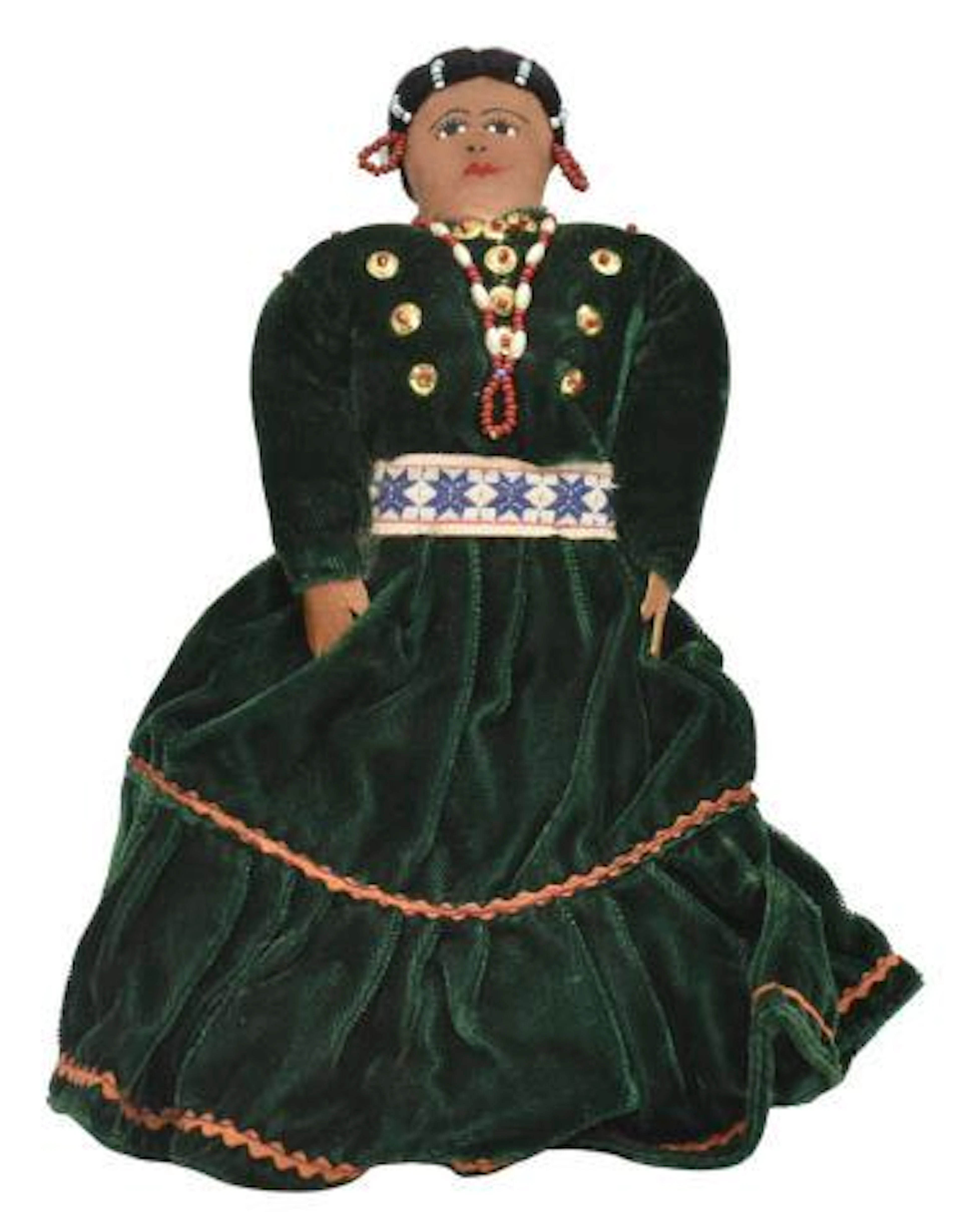 ATIVE AMERICAN DOLL, SIGNED MARLY CHICHARELLO