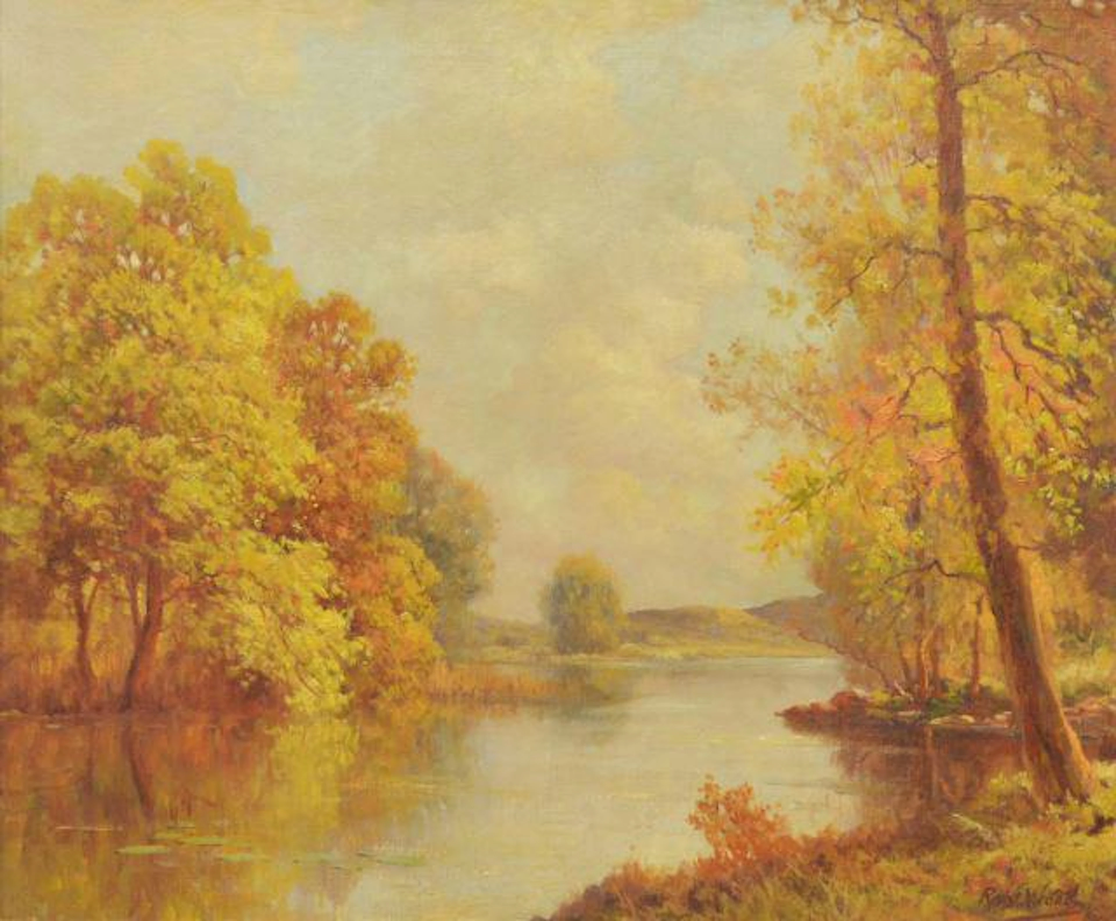 ROBERT WOOD (1889-1979) AUTUMN LANDSCAPE 20" x 24"