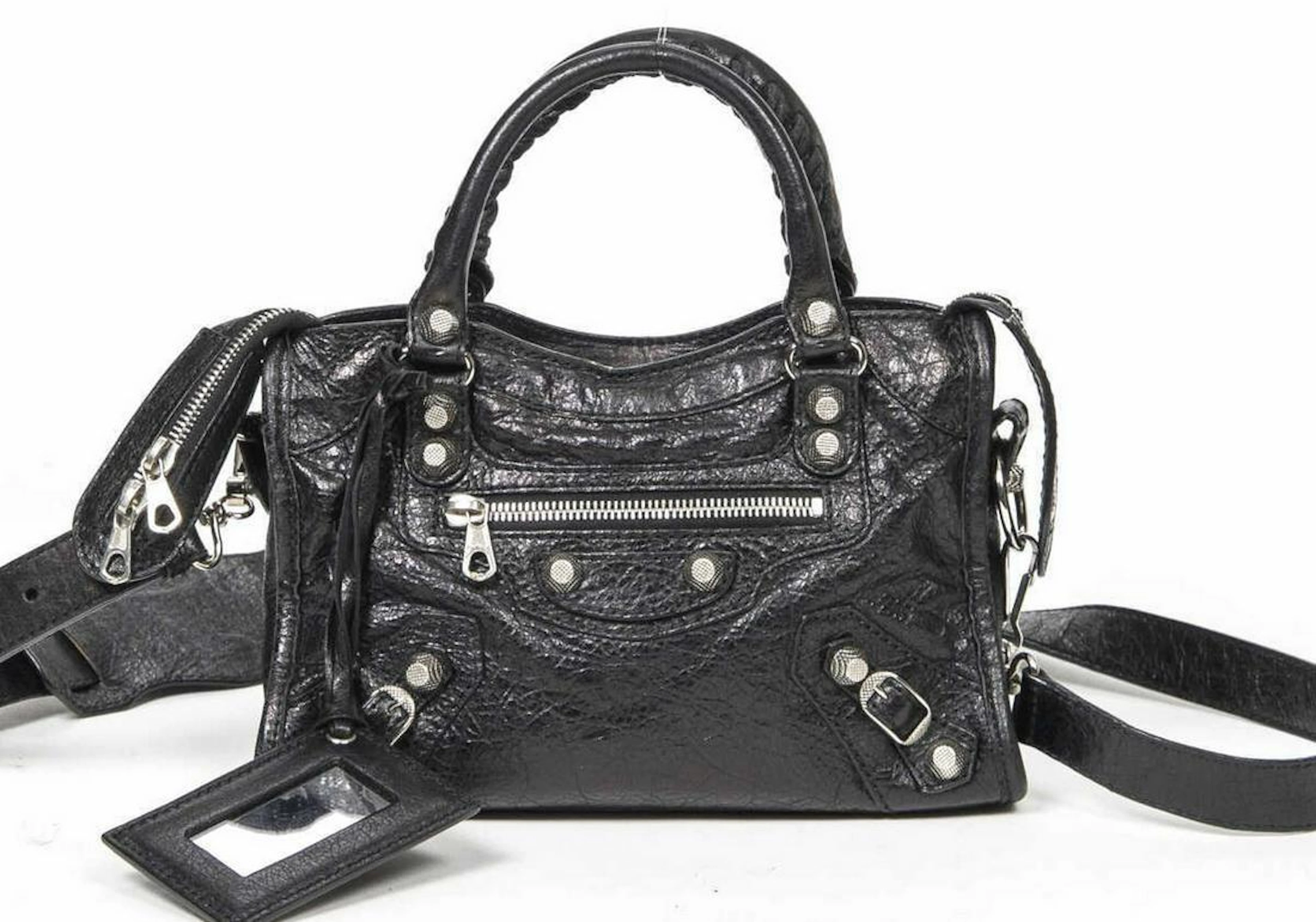 BALENCIAGA 'MOTOCROSS MINI CITY' LEATHER BAG