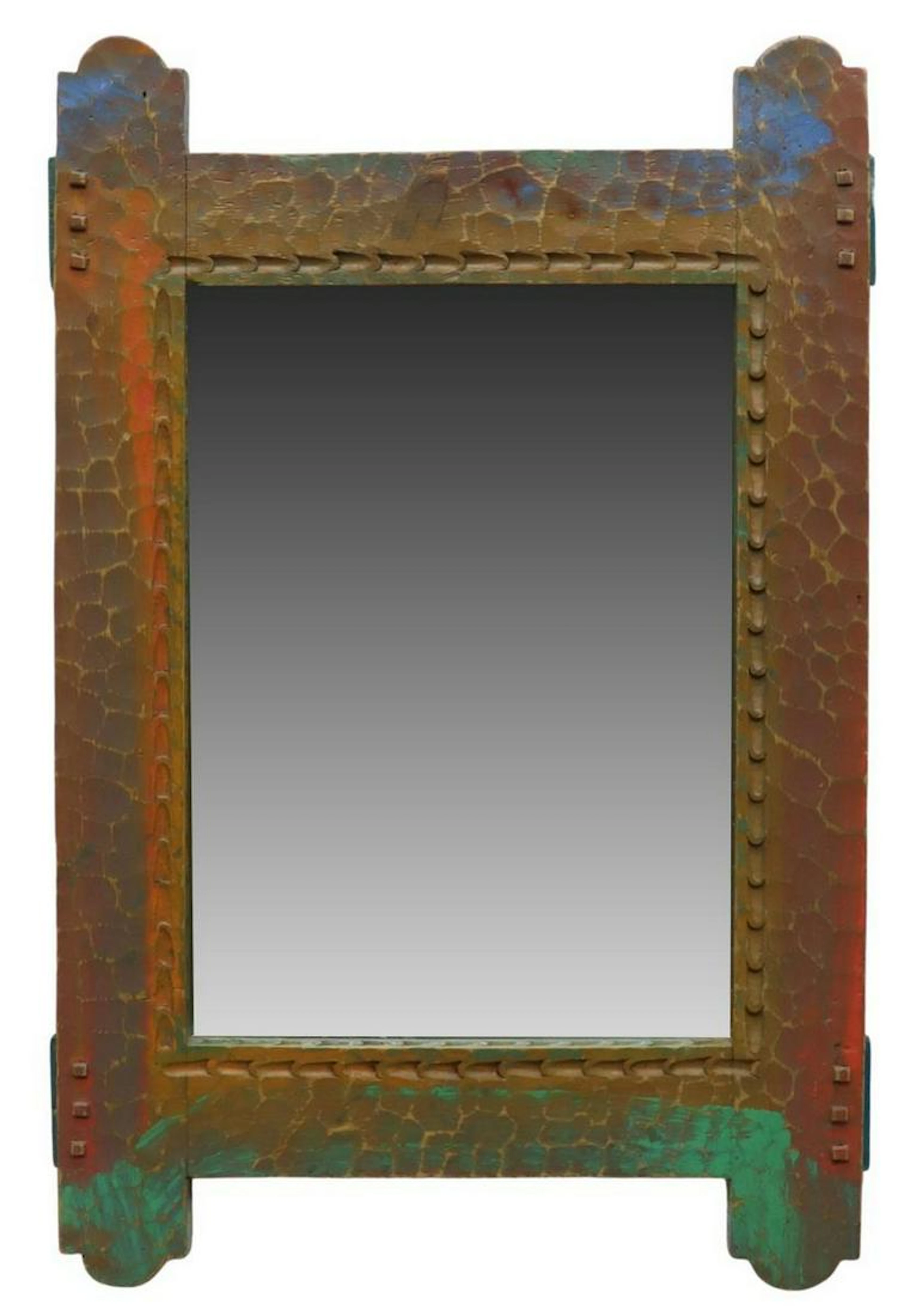 LD BURKE III SOUTHWEST SANTA FE PAINTED MIRROR