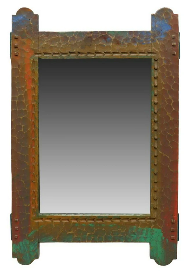 LD BURKE III SOUTHWEST SANTA FE PAINTED MIRROR