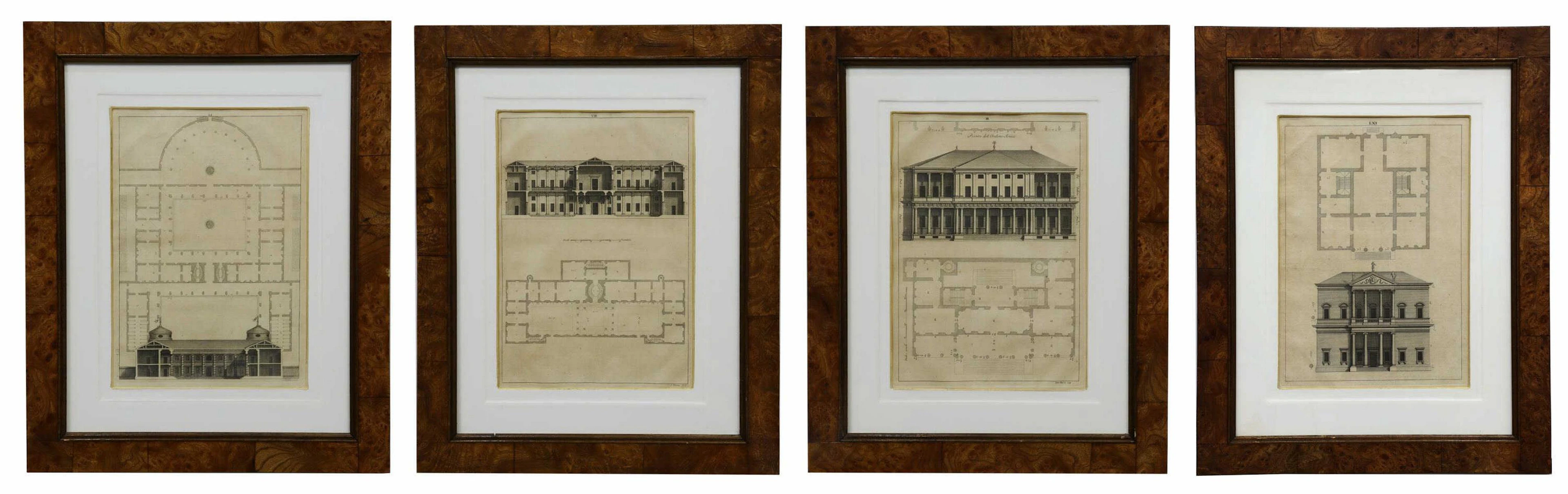 (4) ANDREA PALLADIO ARCHITECTURAL VILLA ENGRAVINGS