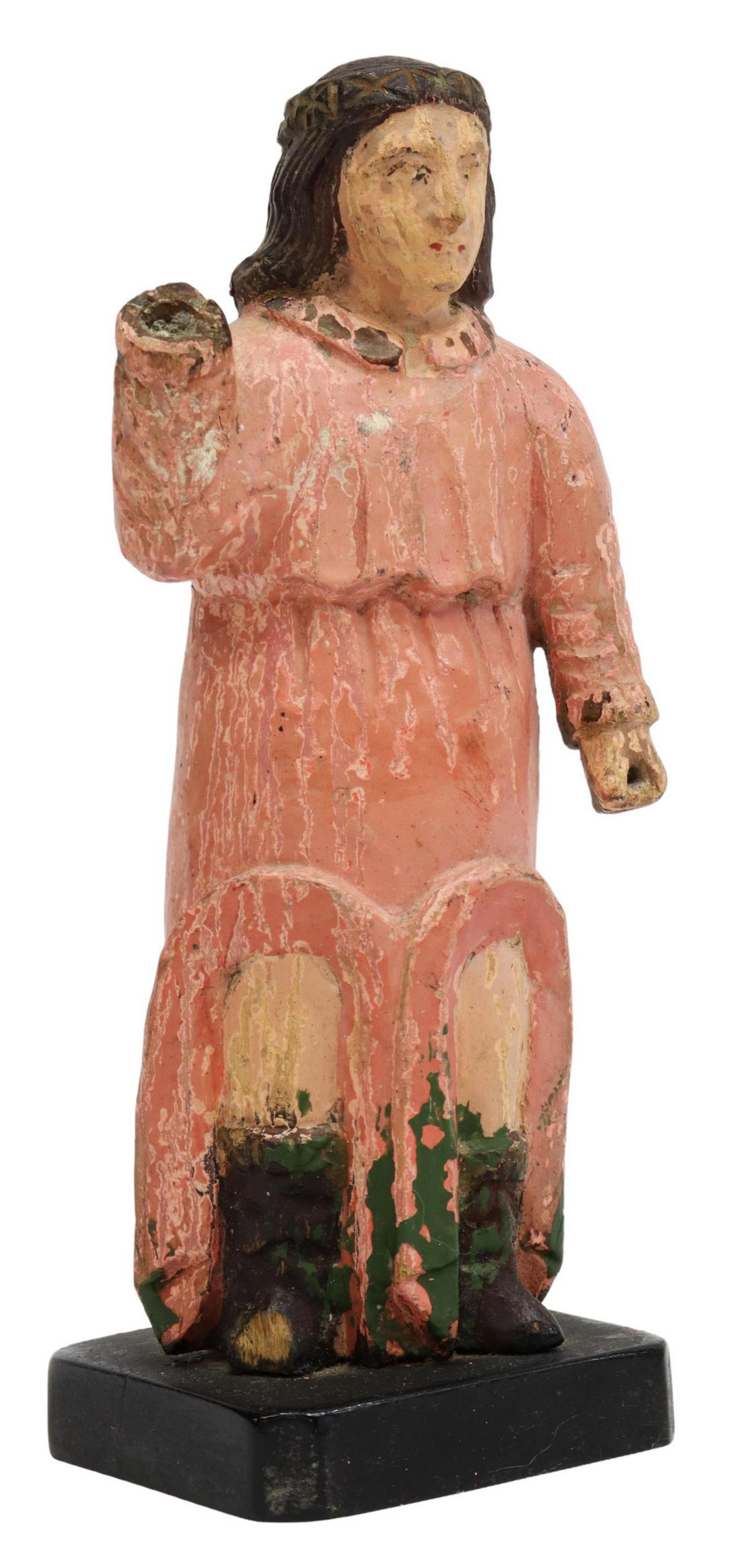 SPANISH COLONIAL SANTO ALTAR FIGURE ARCHANGEL