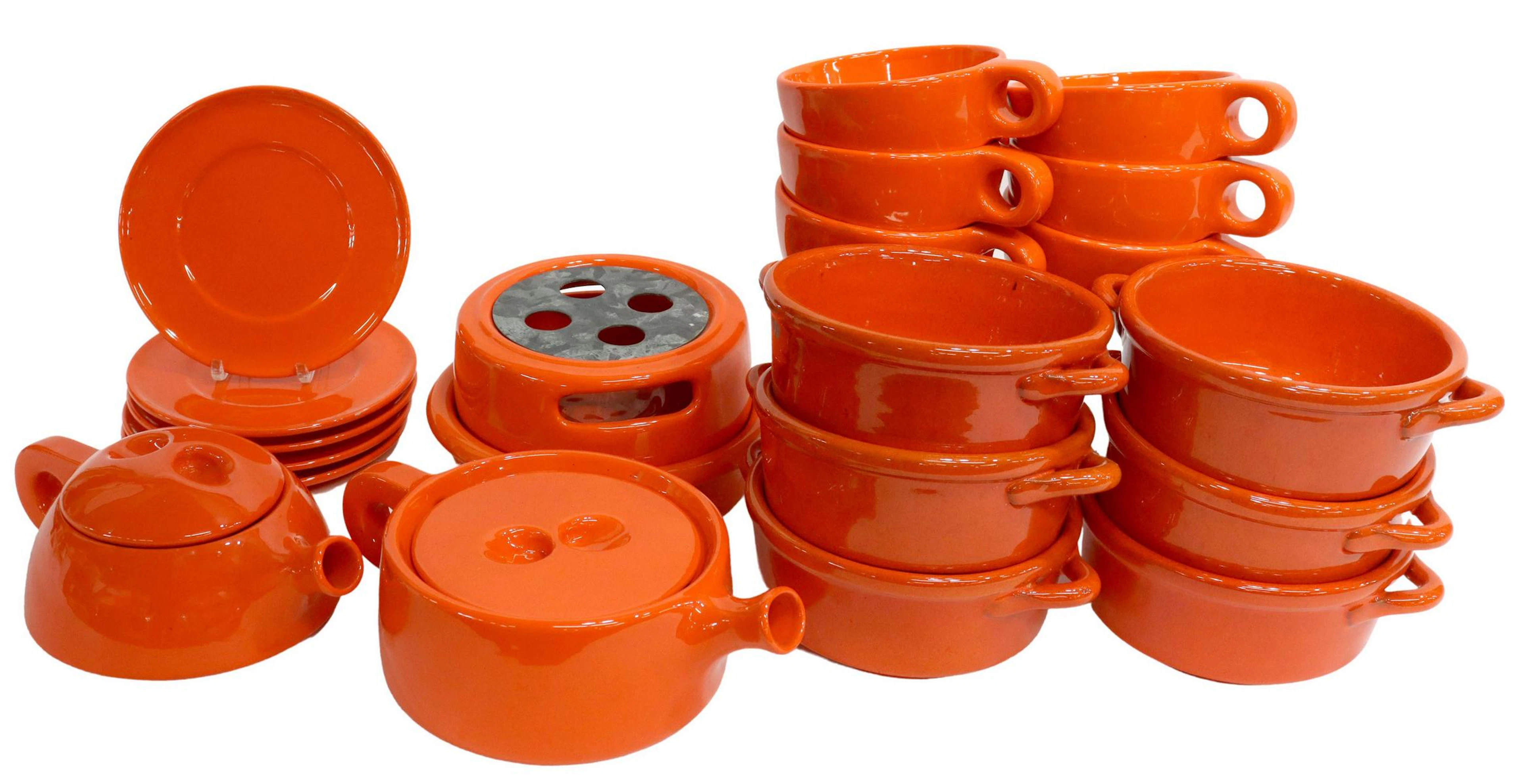 (21) GABBIANELLI MID-CENTURY STACKING TEA SERVICE