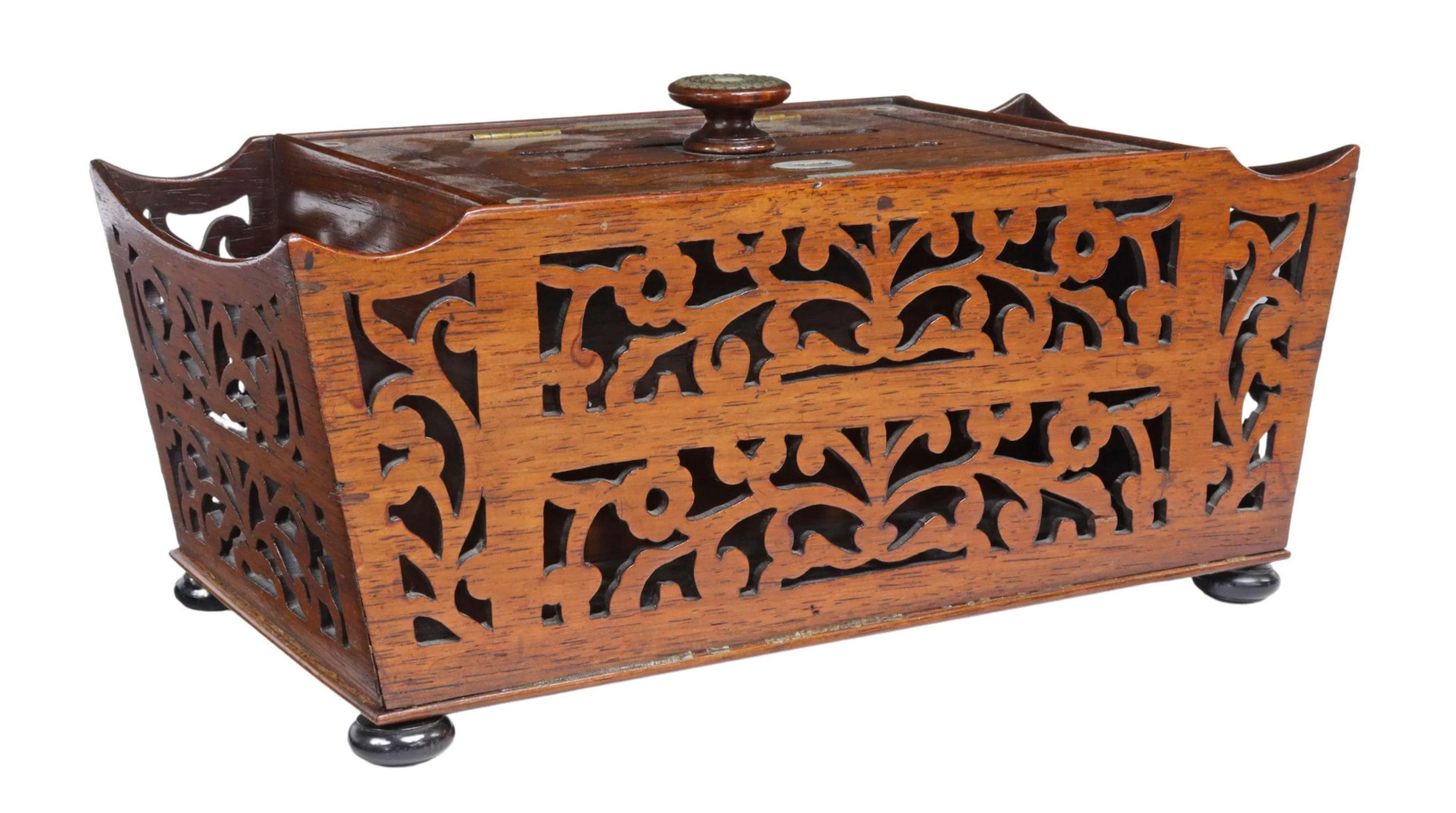 REGENCY ROSEWOOD & MOTHER OF PEARL LETTER BOX
