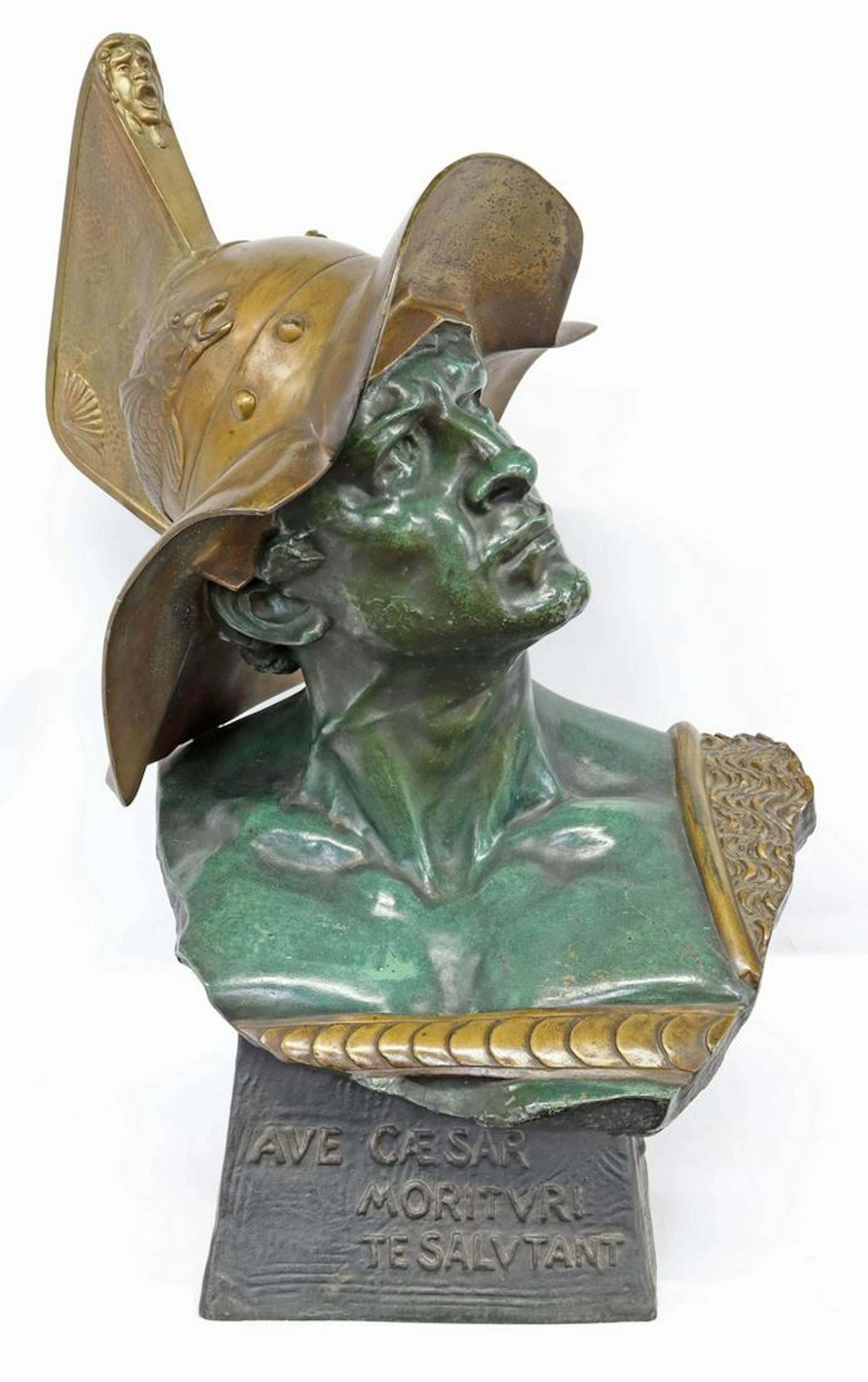 RICHARD AURILI (D.1914) GLADIATOR BUST SCULPTURE