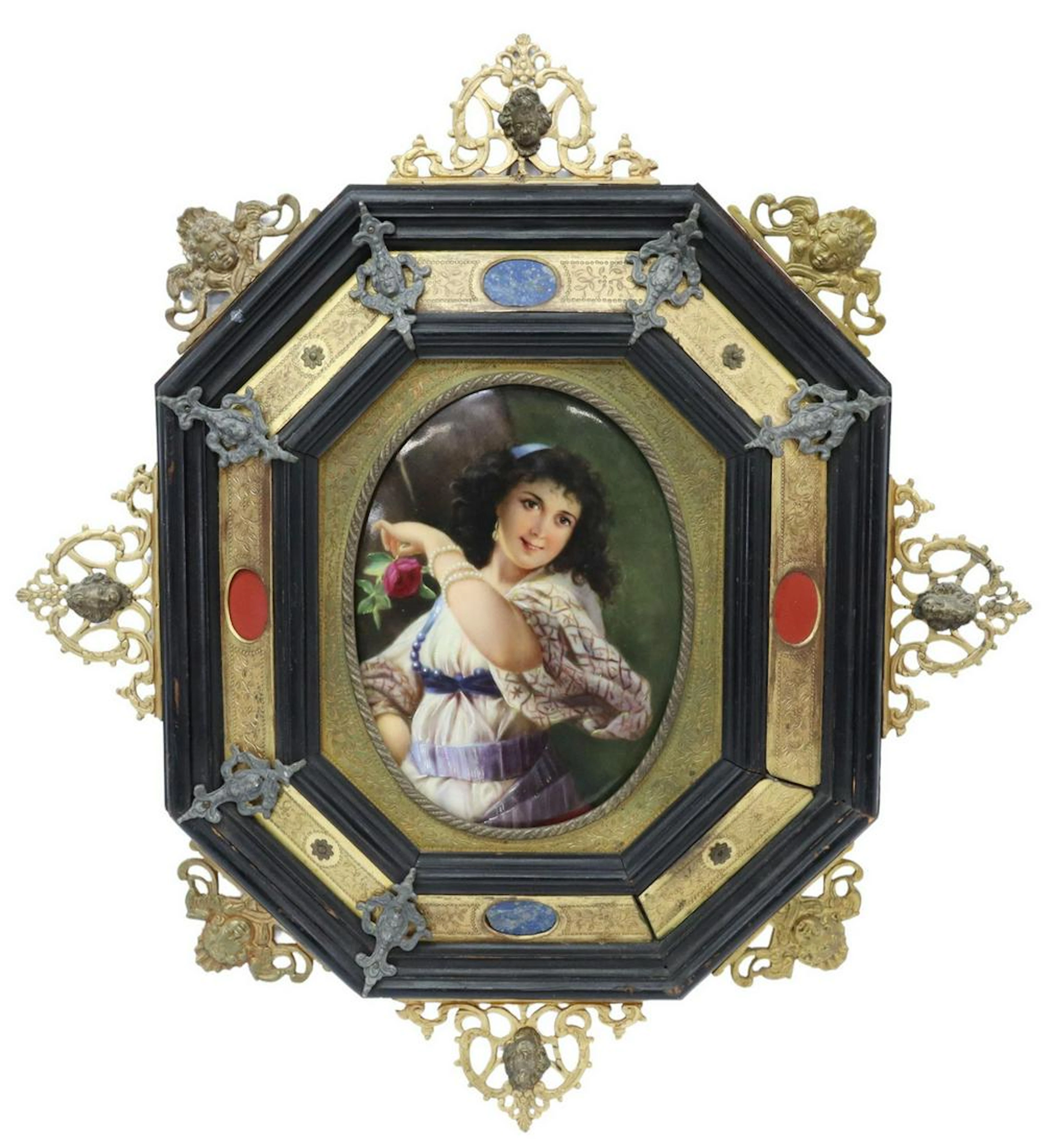 CONTINENTAL HAND-PAINTED PORCELAIN PLAQUE