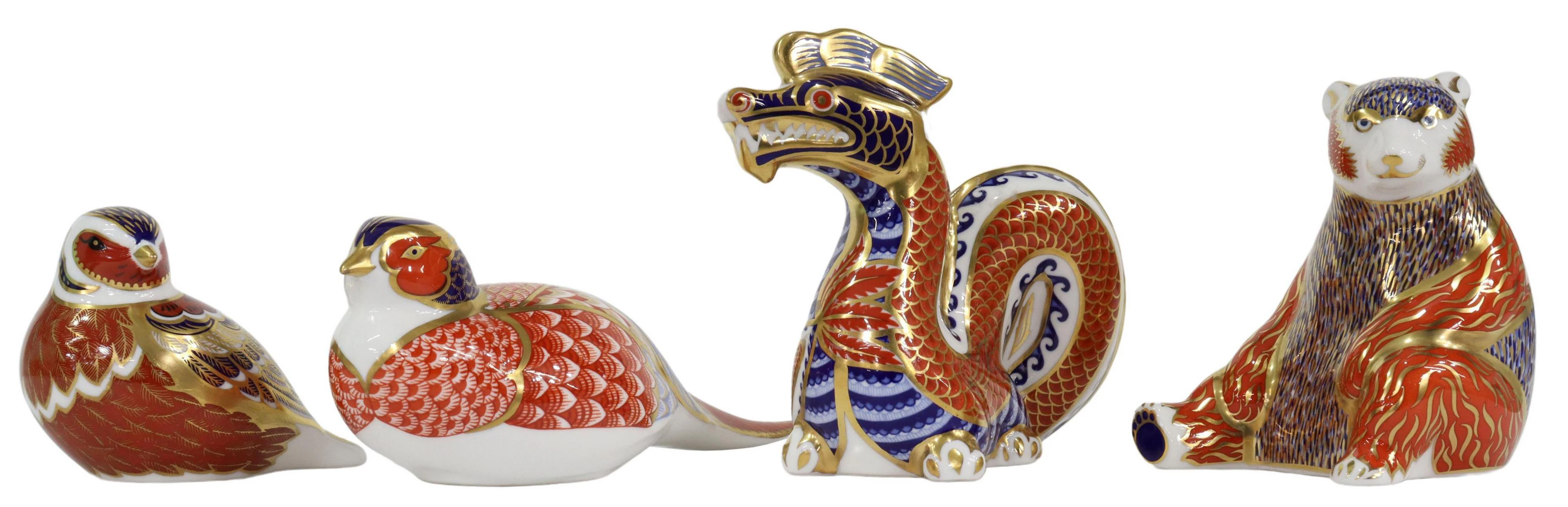 (4) ROYAL CROWN DERBY ANIMAL PAPERWEIGHT FIGURES