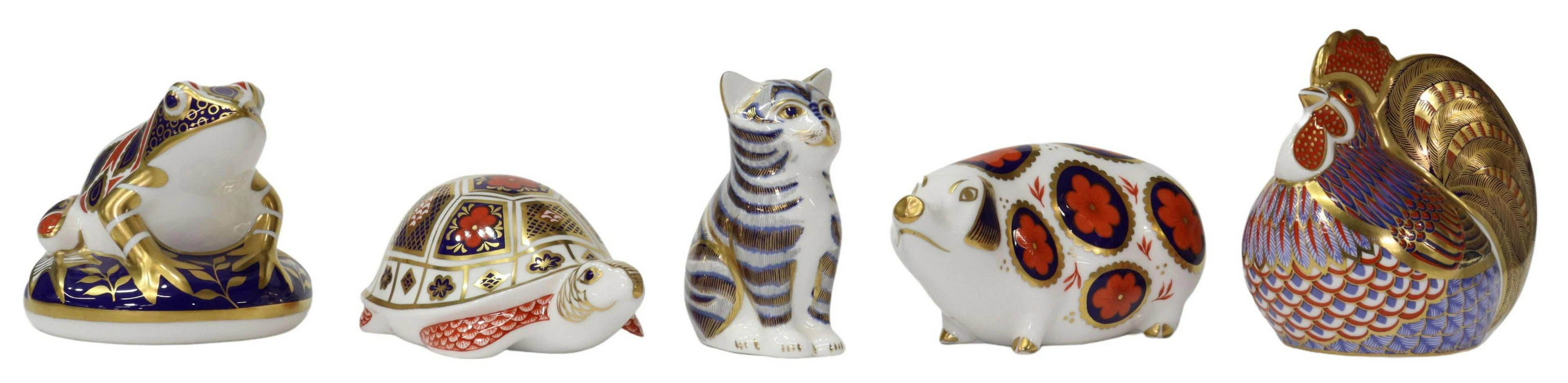 (5) ROYAL CROWN DERBY ANIMAL PAPERWEIGHT FIGURES