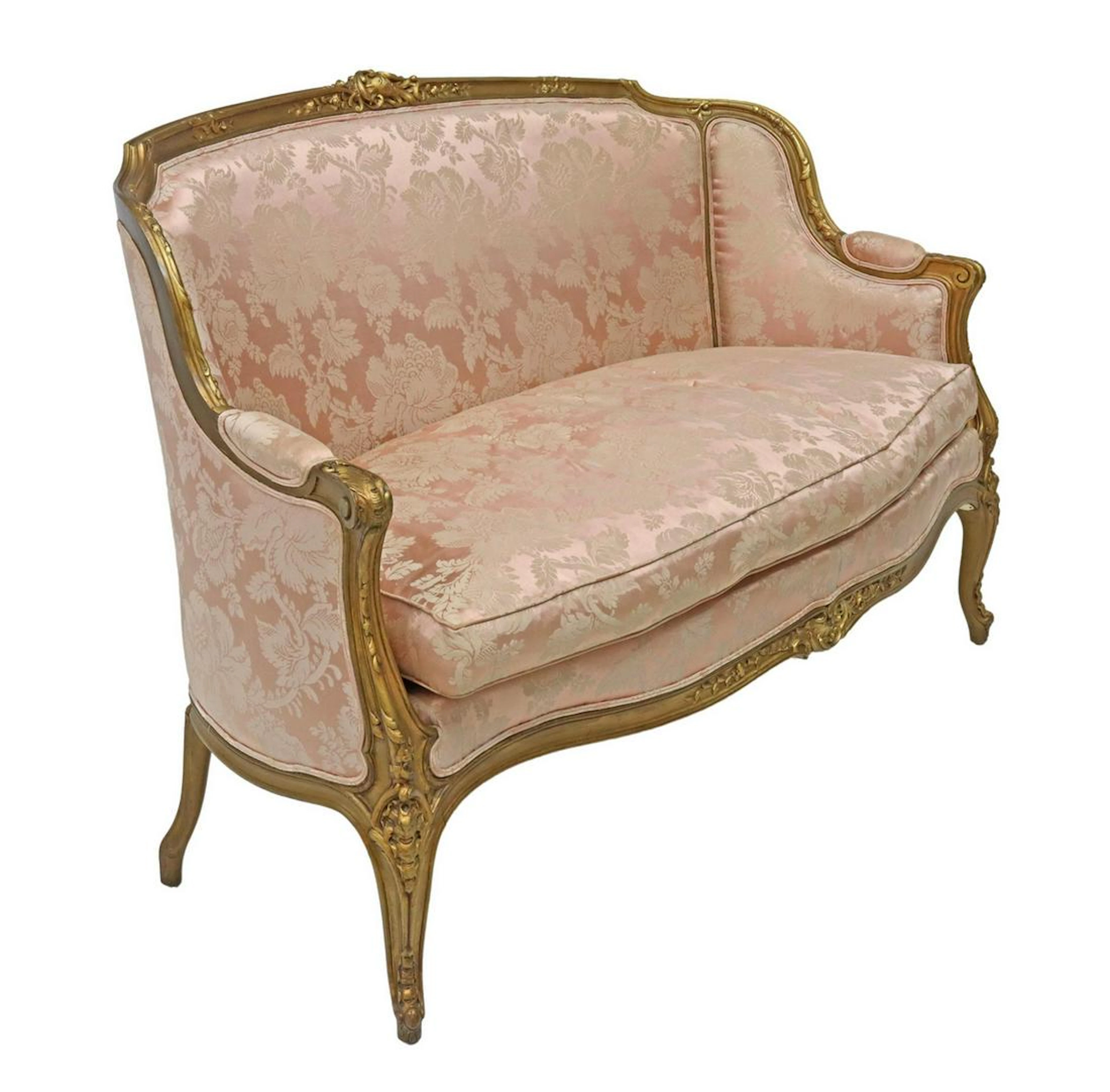 FRENCH LOUIS XV STYLE GILTWOOD CANAPE SETTEE SOFA