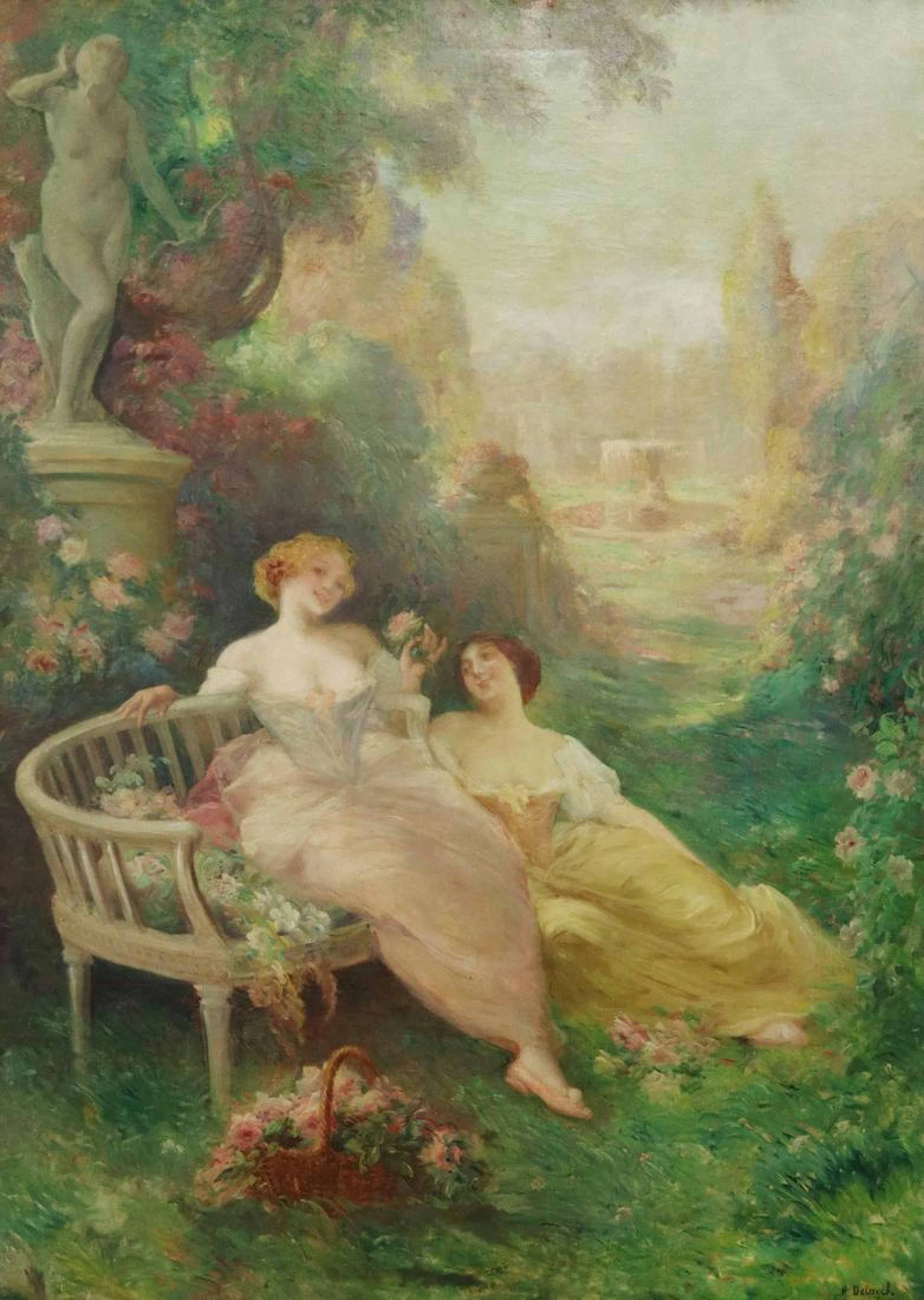 HERMANN DELPECH (1865-1918) PAINTING, 79" X 57"