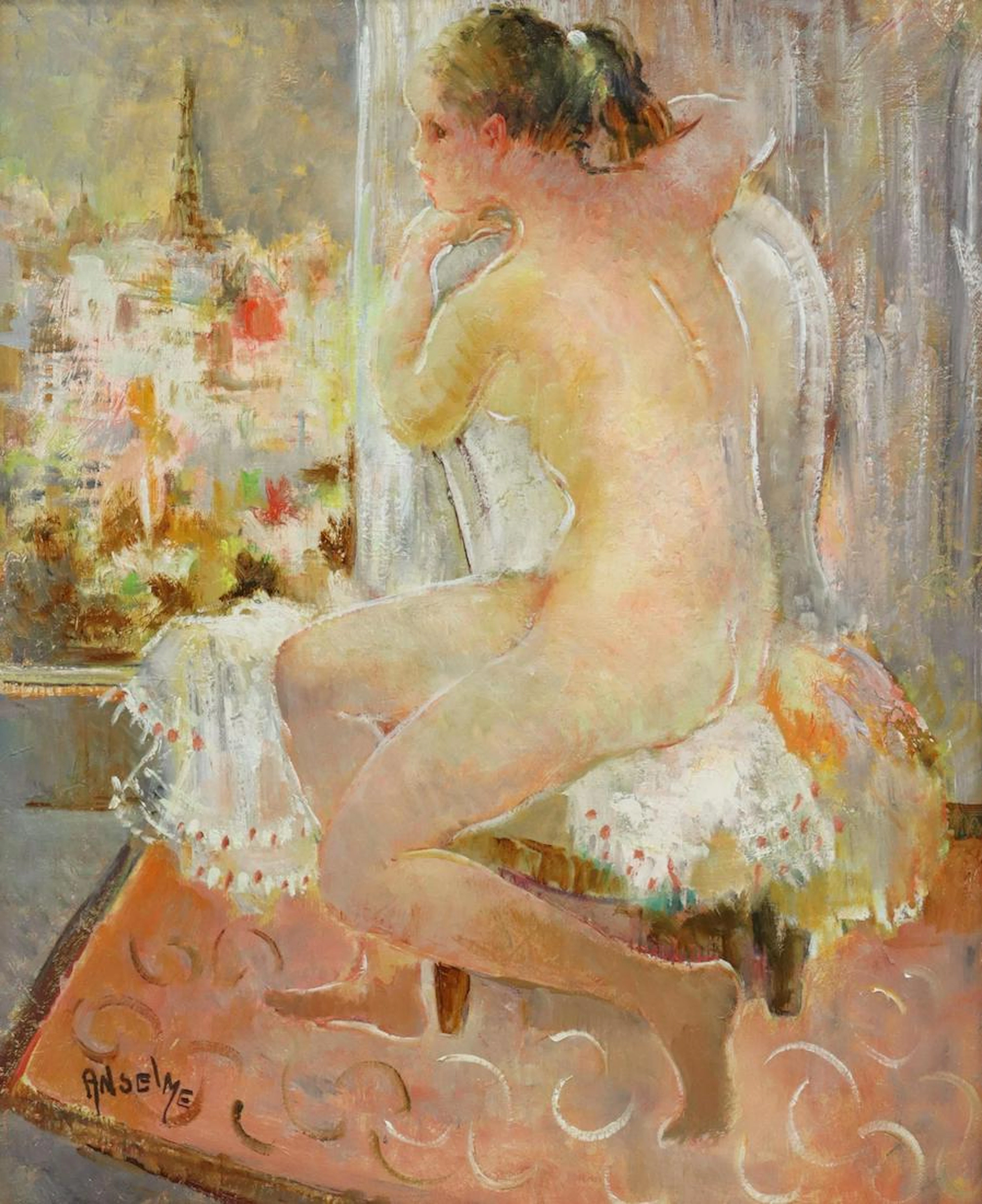 MARCEL ANSELME (1925-1982) FEMALE NUDE PAINTING