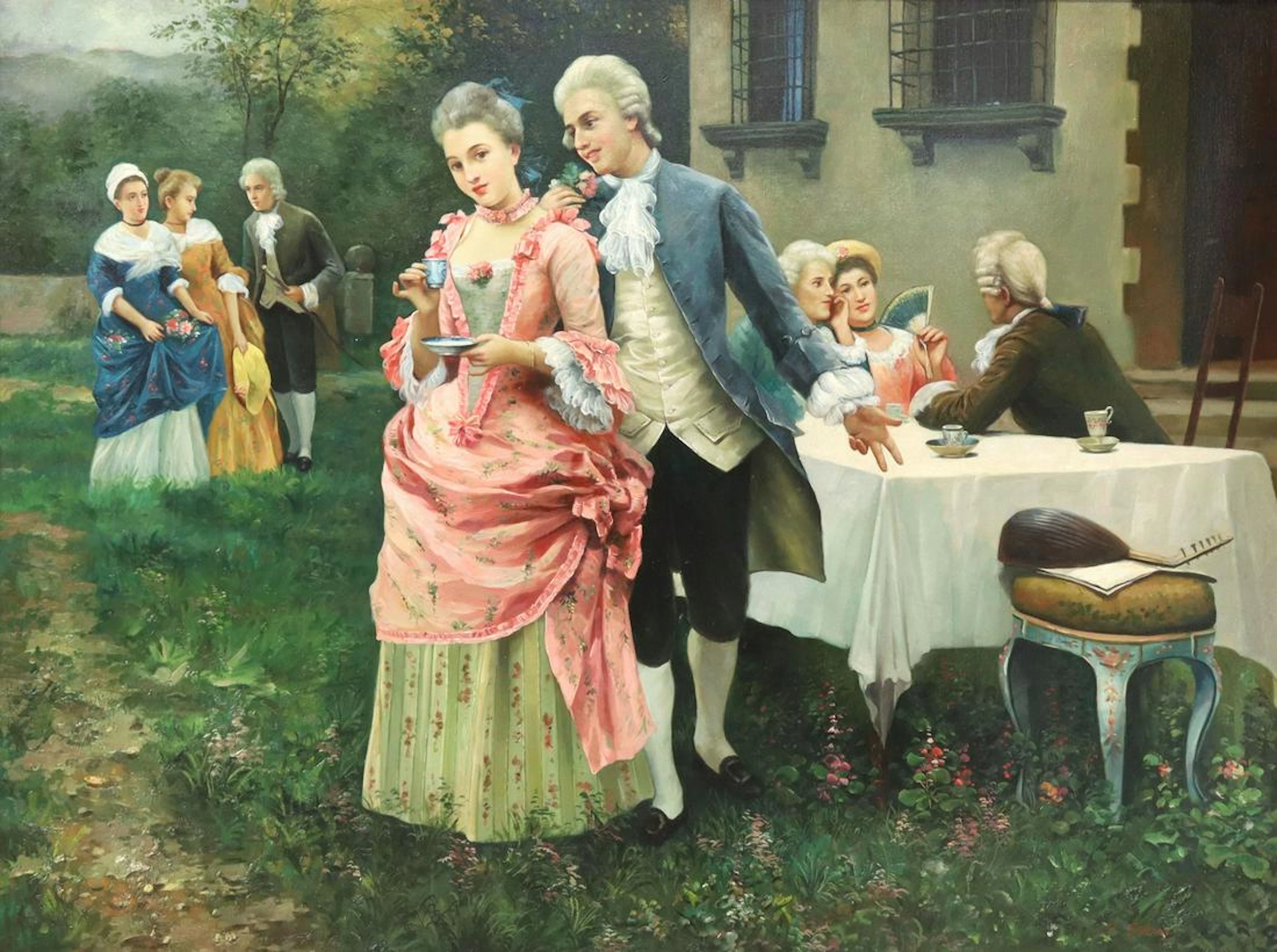 AFTER FEDERICO ANDREOTTI AFTERNOON TEA PAINTING