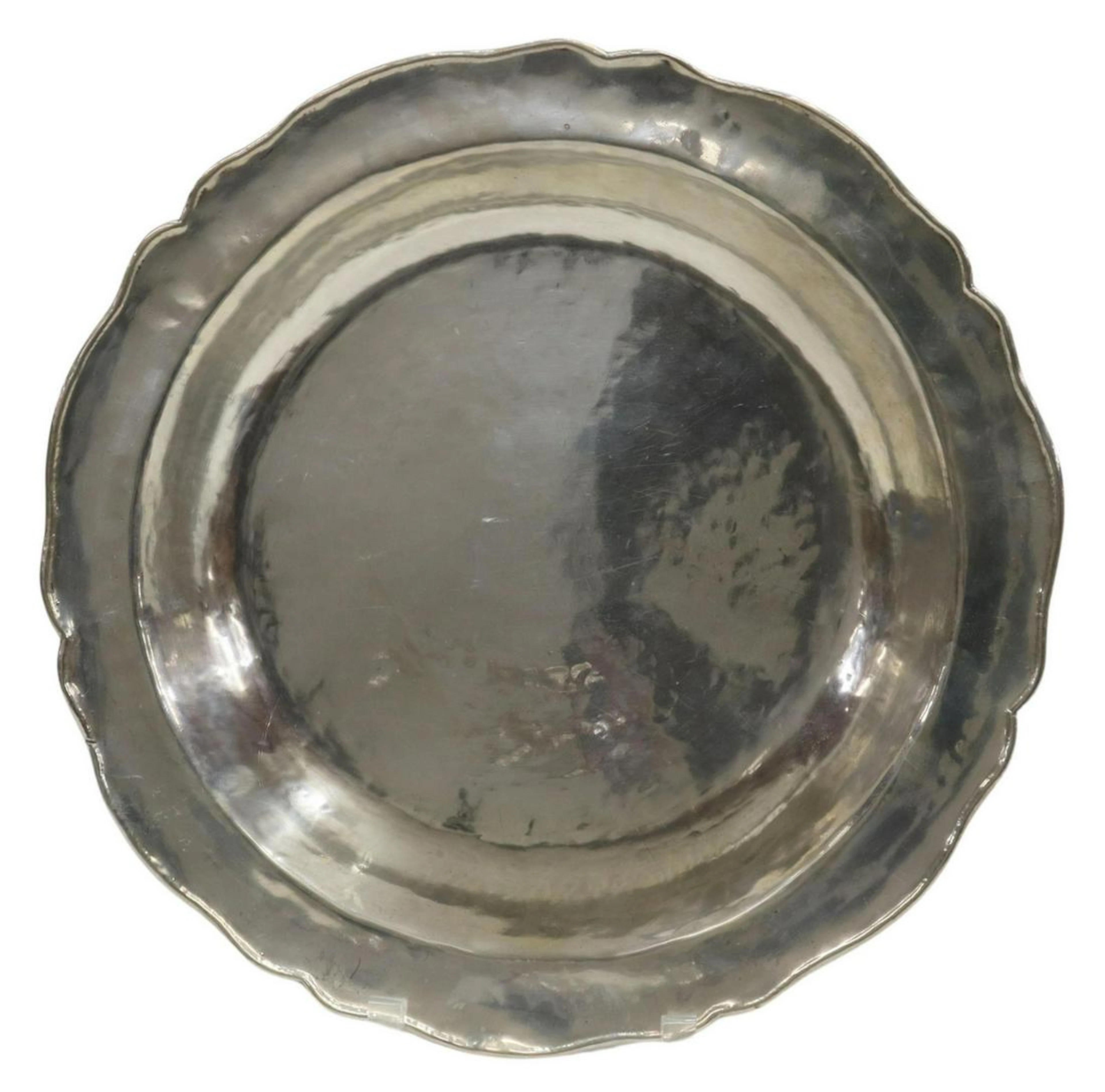 LARGE SPANISH COLONIAL STYLE SILVER BOWL, 15"DIAM