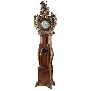 FRENCH PROVINCIAL STYLE CARVED LONGCASE CLOCK, 125"H