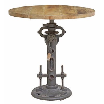 INDUSTRIAL STYLE IRON HAND CRANK ADJUSTABLE TABLE