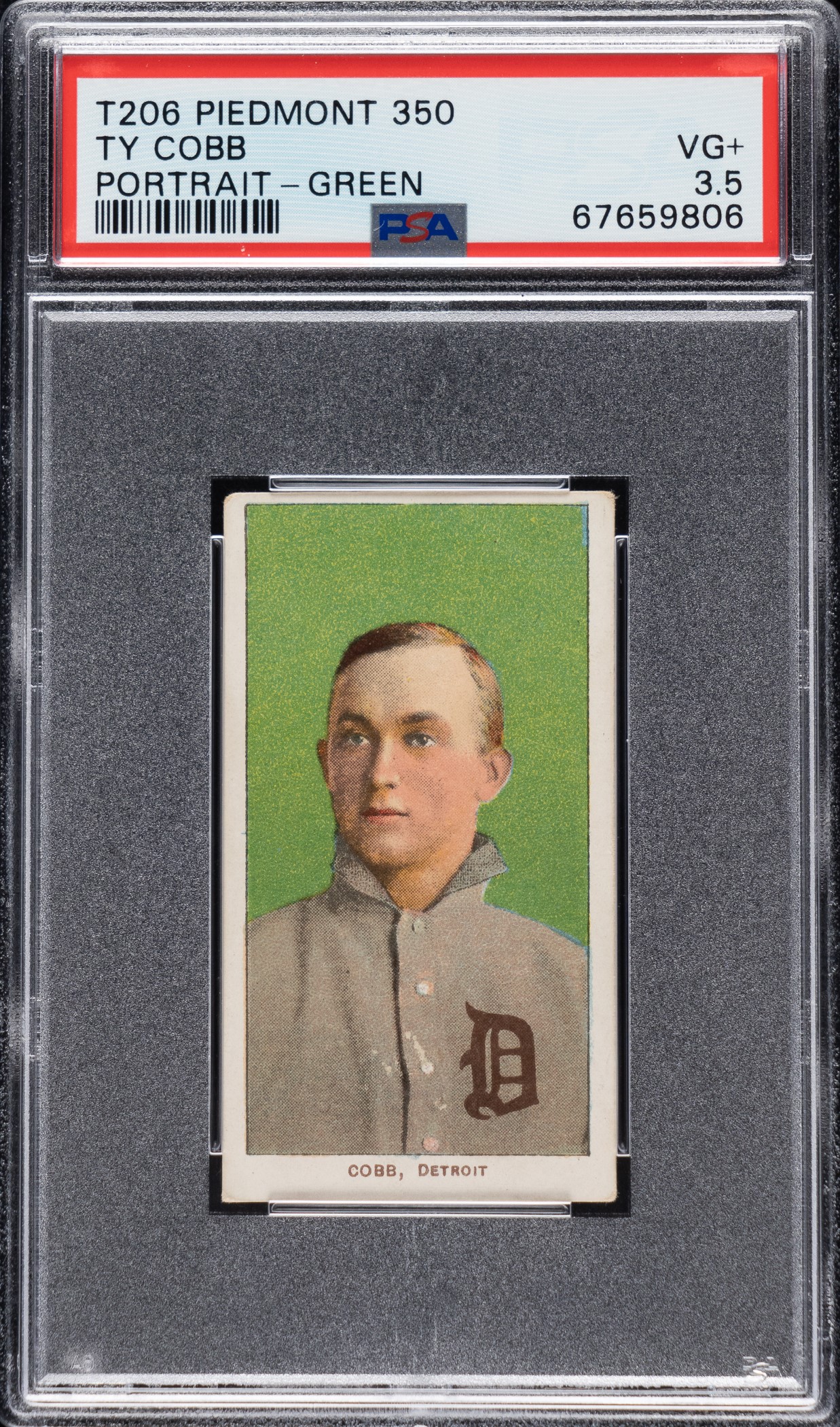 1909-1911 T206 White Border Ty Cobb Portrait Green Background PSA VG+ 3 ...