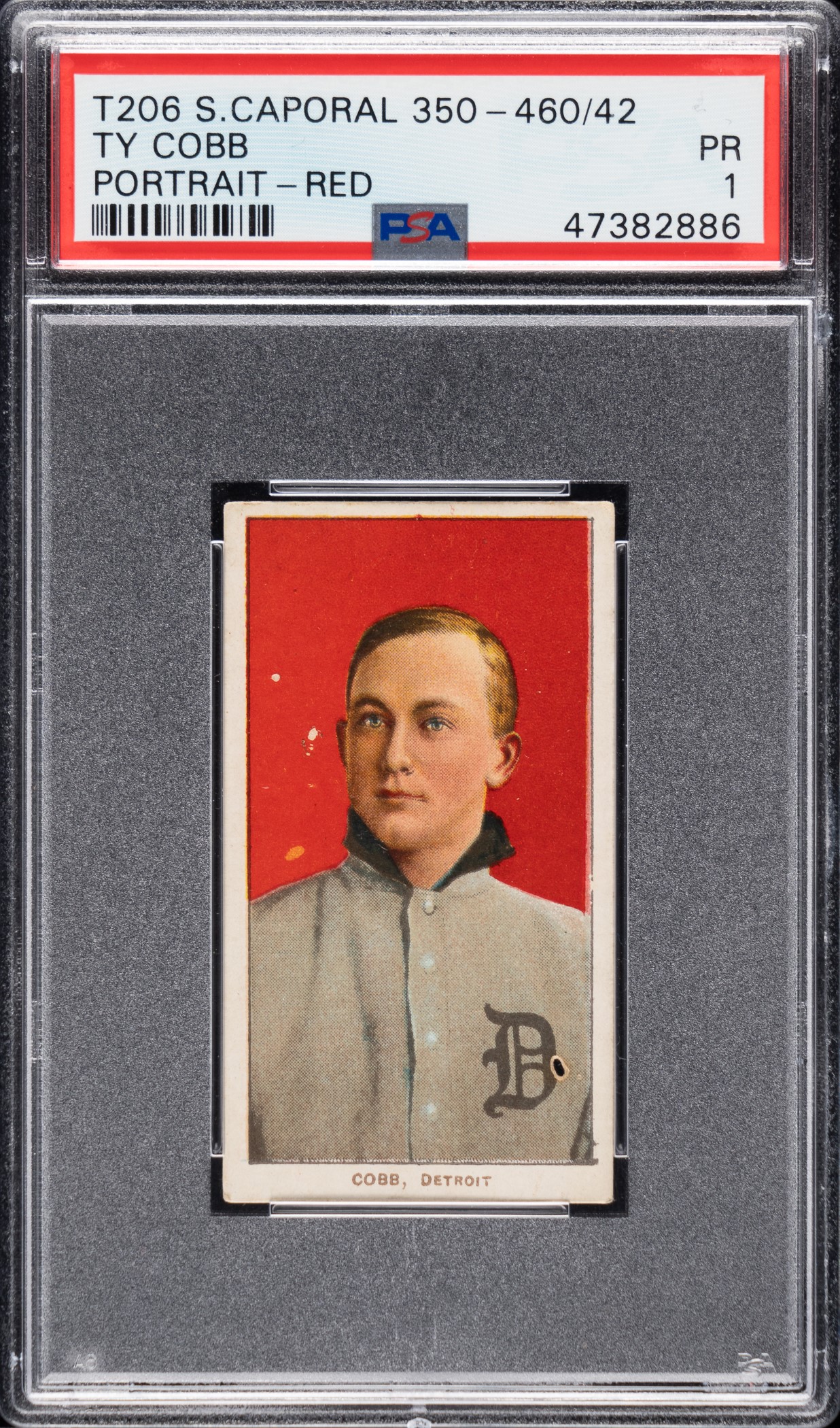 1909-1911 T206 White Border Ty Cobb Portrait Red Background PSA POOR 1 ...