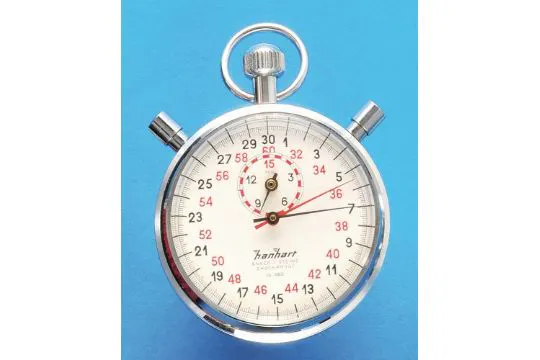Hanhart Amigo Mechanische Stoppuhr – 1/10 Sek. Bis 15 Min., ABS-Gehäuse, Additionsfunktion – Klassisches Zeitmessgerät