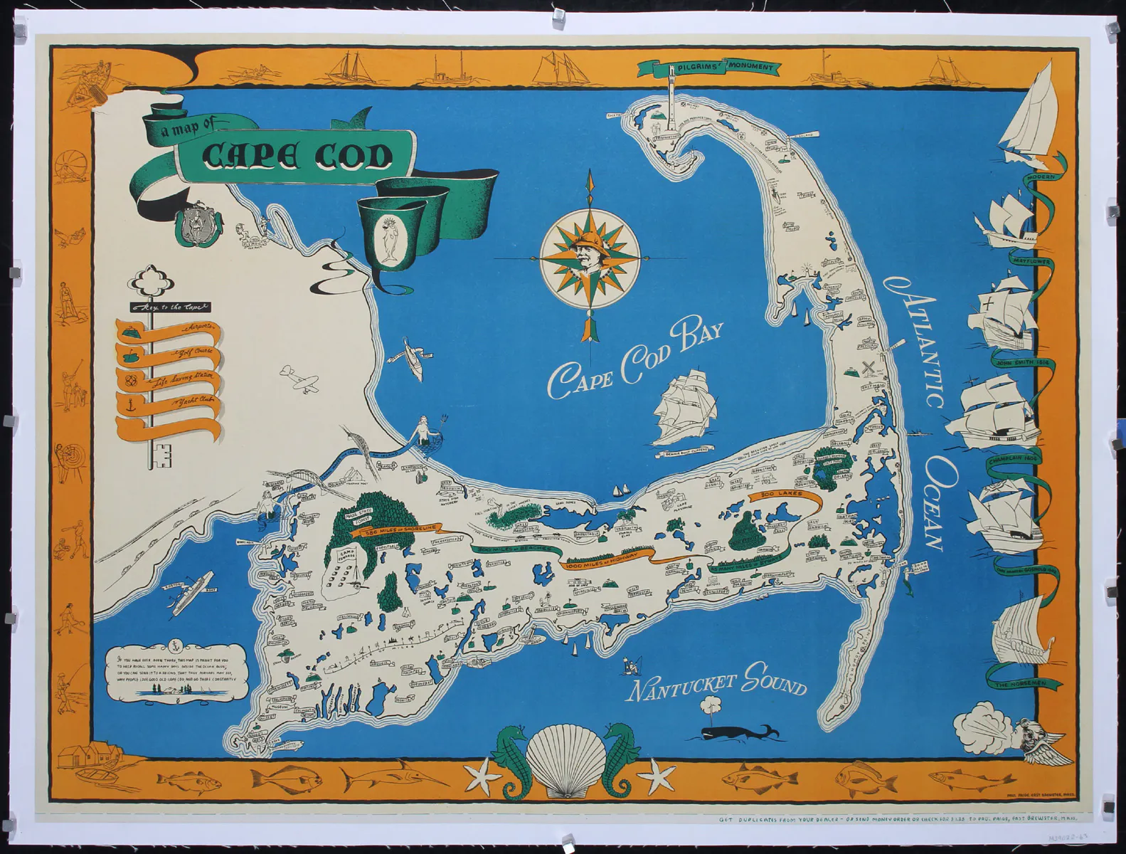 A Map of Cape Cod by Paul Paige, ca. 1940 | Barnebys