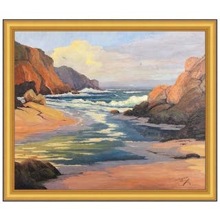 Luther Dejoiner Large Original Oil Painting On Canvas Beach Landscape