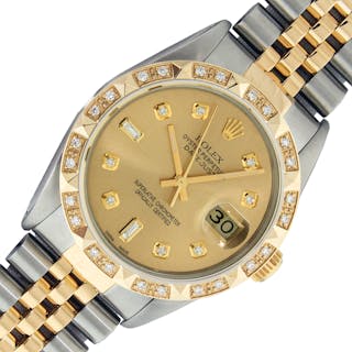 Rolex DateJust Champagne Diamond Dial Steel and 18k Yellow Gold Diamon