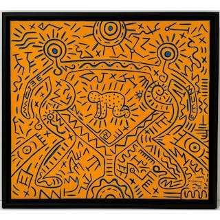 Keith Haring American 1958 - 1990 Acrylic on canvas Painting Appraisal
