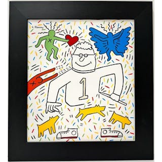 Keith Haring American 1958 - 1990 Acrylic on canvas Painting Appraisal