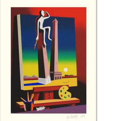 Mark Kostabi, "Loophole With A View" Limited Edition Serigraph, Numbered