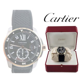 Pre-Owned Cartier Calibre De Cartier Diver Rose Gold And Stainless