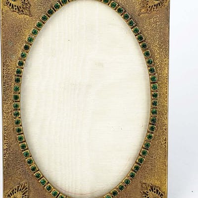 19th C. Bronze Jewelled Photo Frame