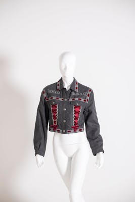 RoccoBarocco Jacket in Jeans and Red Velvet | Barnebys