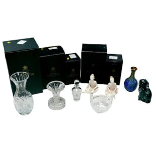 A collection of Waterford crystal and other ornaments, inclu...