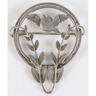 A Georg Jensen sterling silver brooch, designed by Arlo Mali...