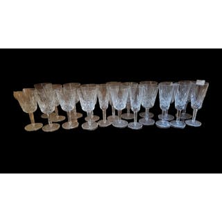 A SET OF EIGHTEEN WATERFORD LEAD CRYSTAL WINE GLASSES Balust...