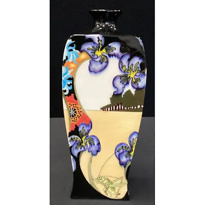 A Black Ryden pottery limited edition Grass Hopper vase, sha... | Barnebys