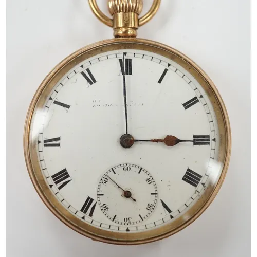 A George V 9ct gold open face keyless pocket watch, with Rom... | Barnebys