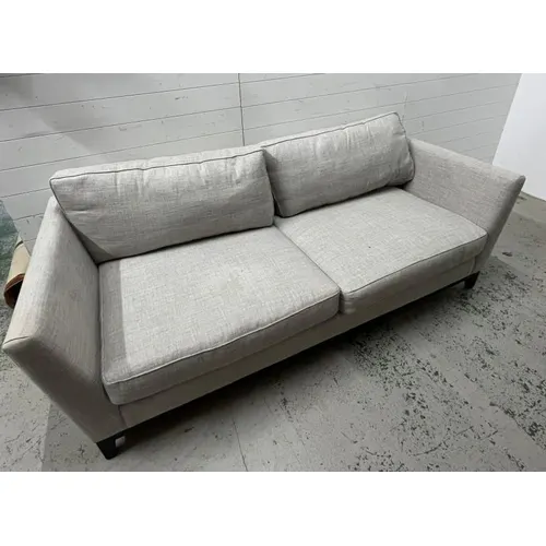 Kingcome sofa, sharp outline with a linen style upholstery (... | Barnebys