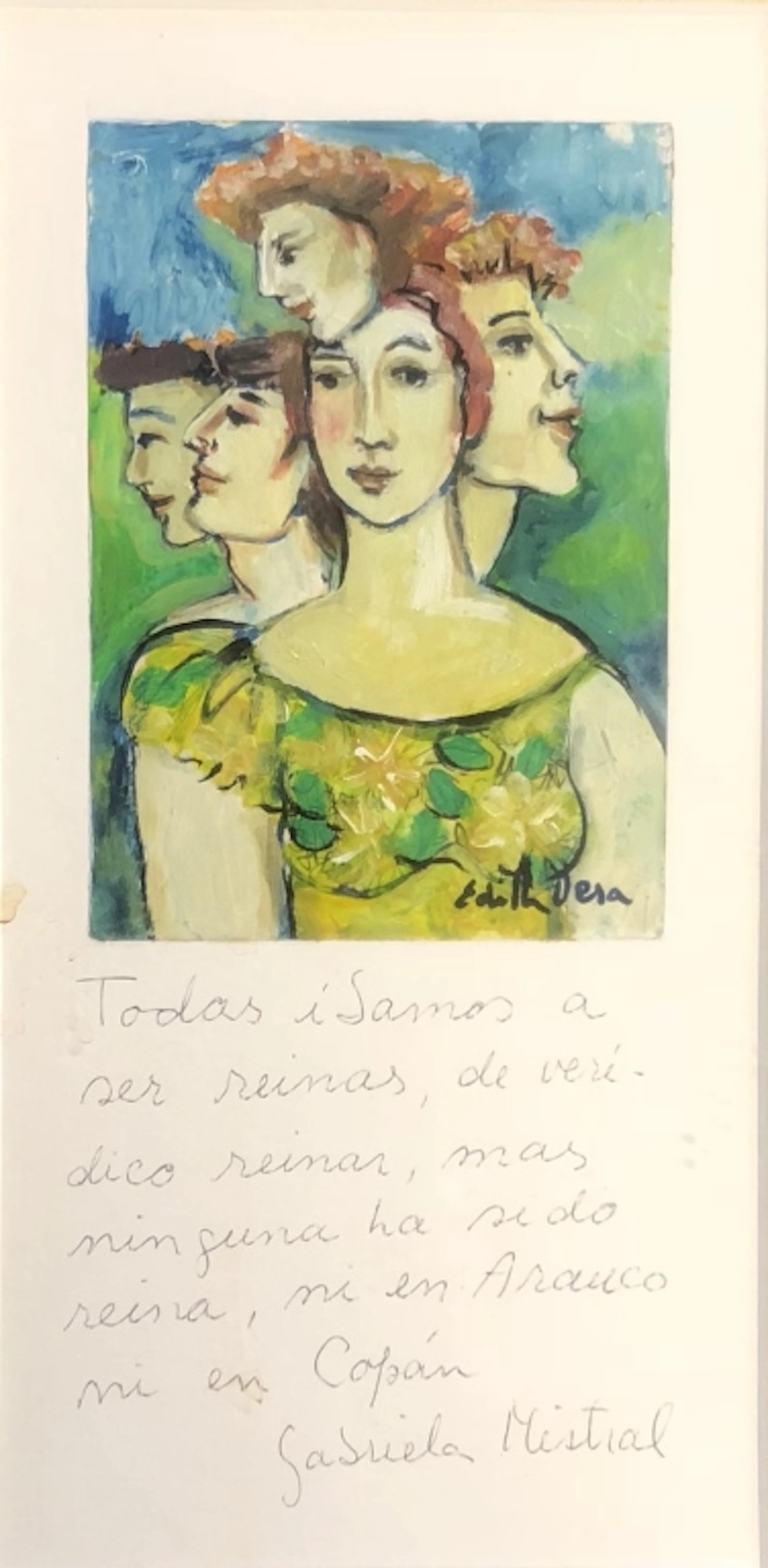 GABRIELA MISTRAL HANDWRITTEN NOTE